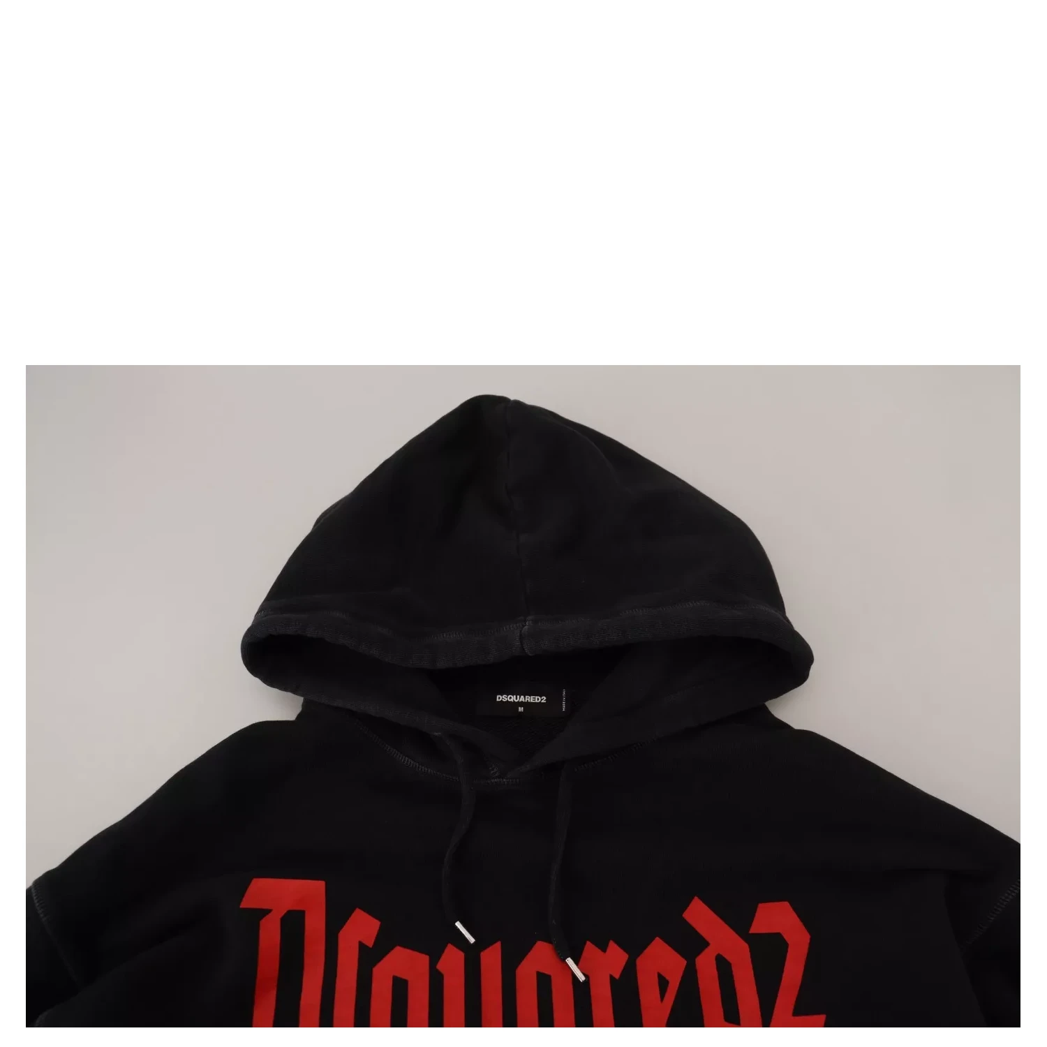 Black Cotton Hooded Printed Men Pullover Sweater