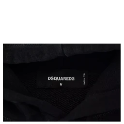 Black Cotton Hooded Printed Men Pullover Sweater