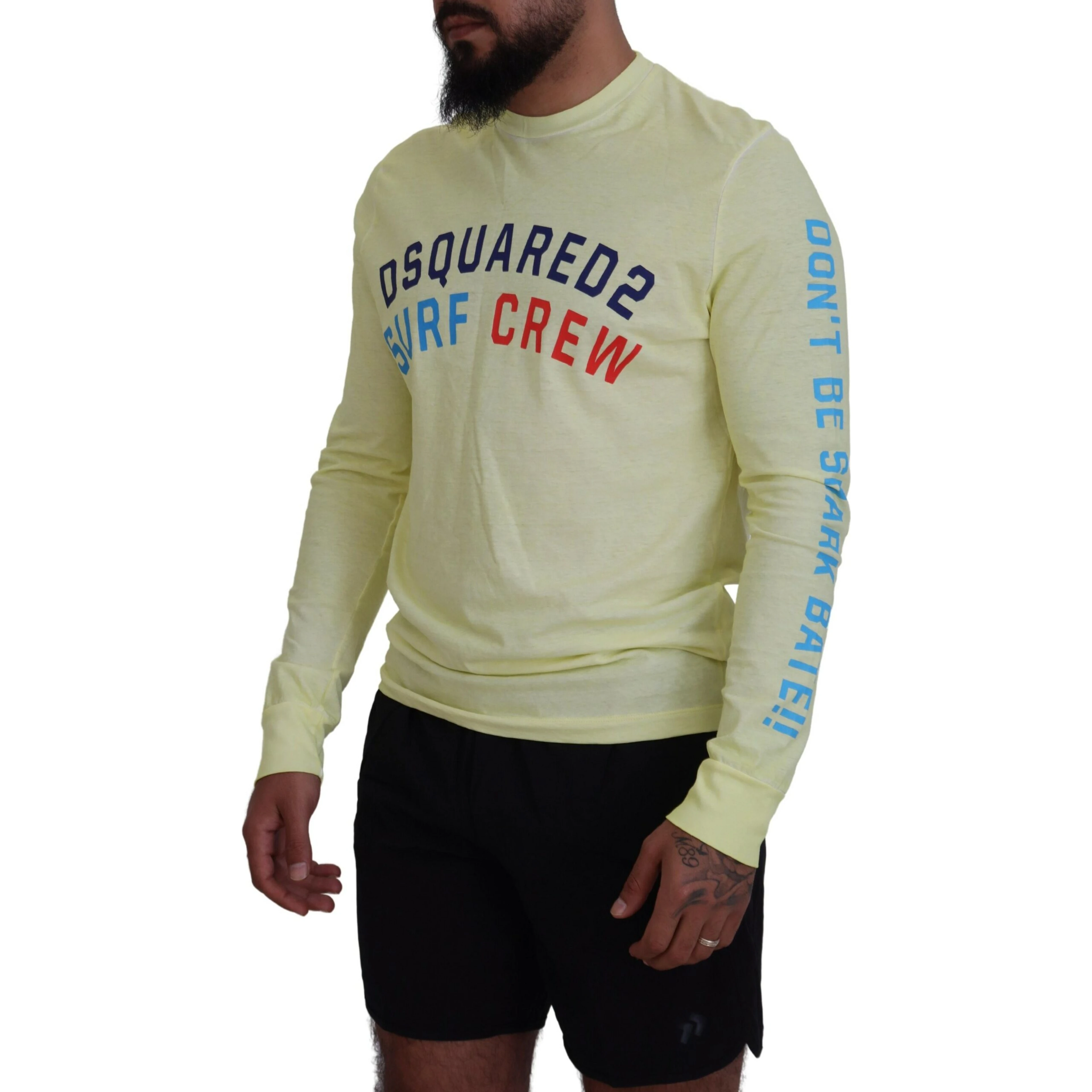 Yellow Colorful Print Long Sleeves Top T-shirt