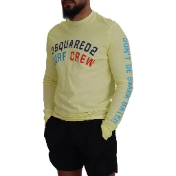 Yellow Colorful Print Long Sleeves Top T-shirt