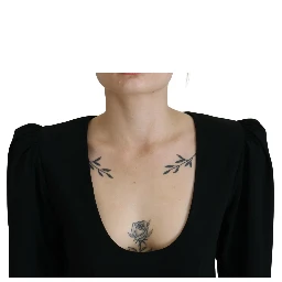 Black Polyester Long Sleeves Bodycon Sheath Dress