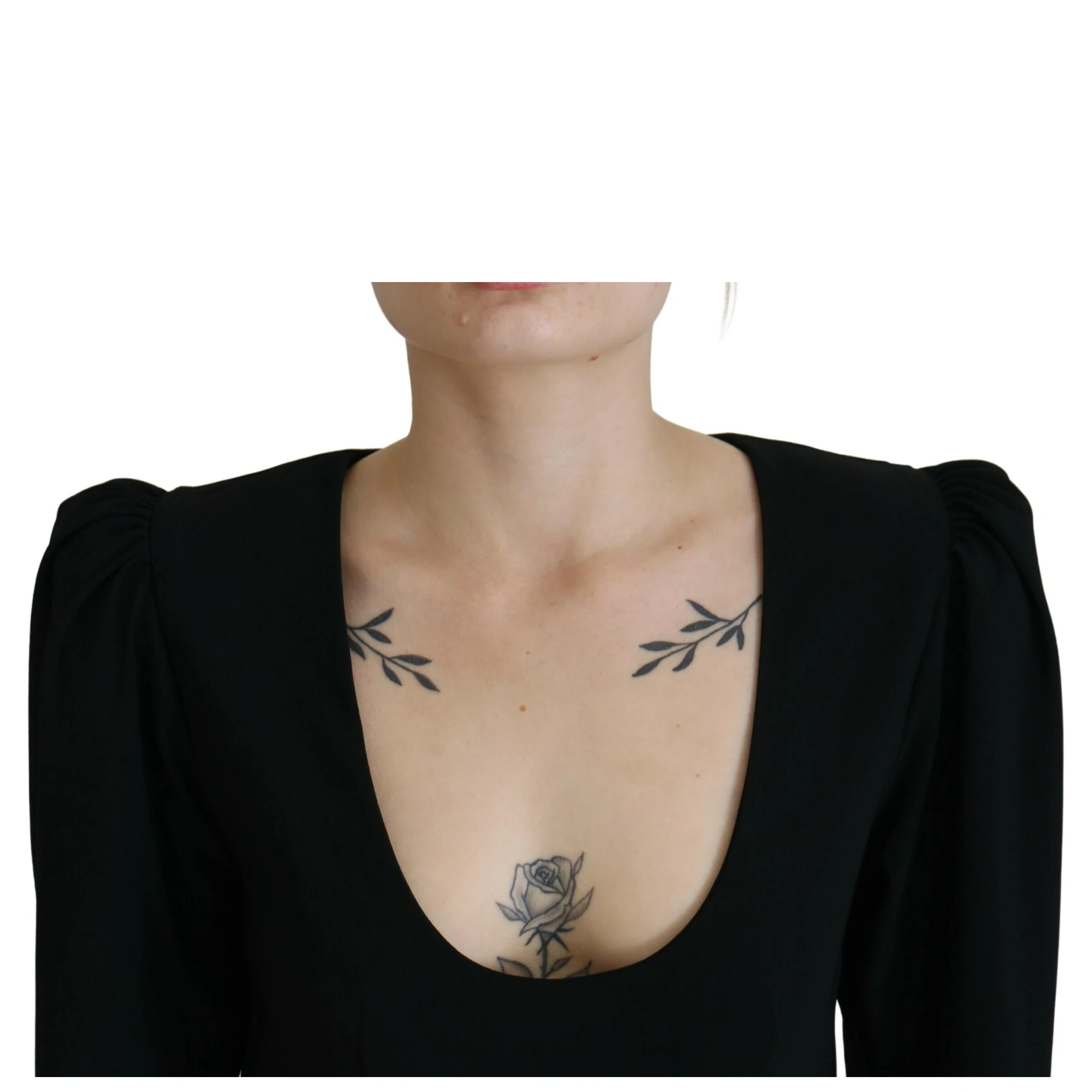 Black Polyester Long Sleeves Bodycon Sheath Dress