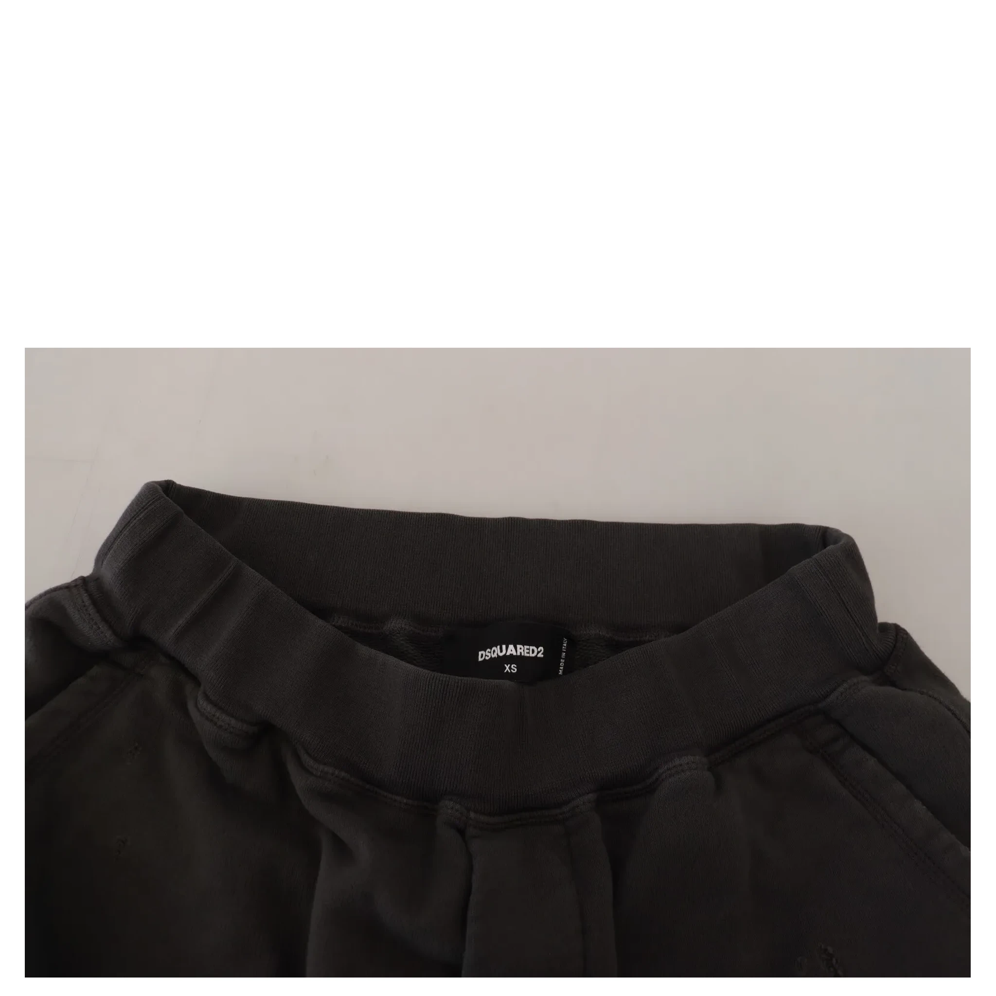 Black Cotton Mid Waist Tattered Tapered Shorts