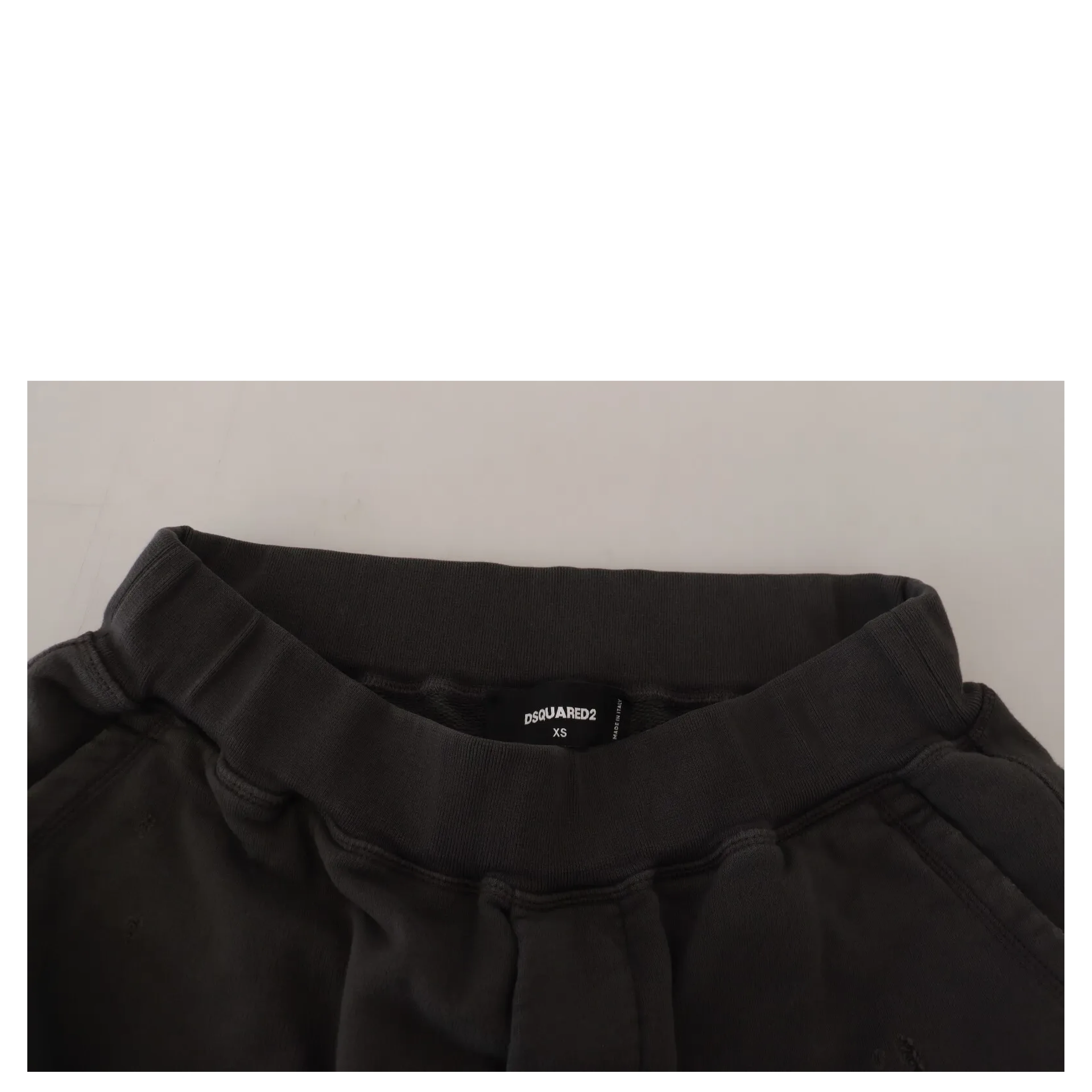 Black Cotton Mid Waist Tattered Tapered Shorts