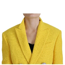 Yellow Peak Double Breasted Suit Blazer Short Set