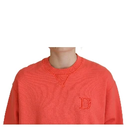 Pink Logo Embroidery Women Long Sleeve Sweater