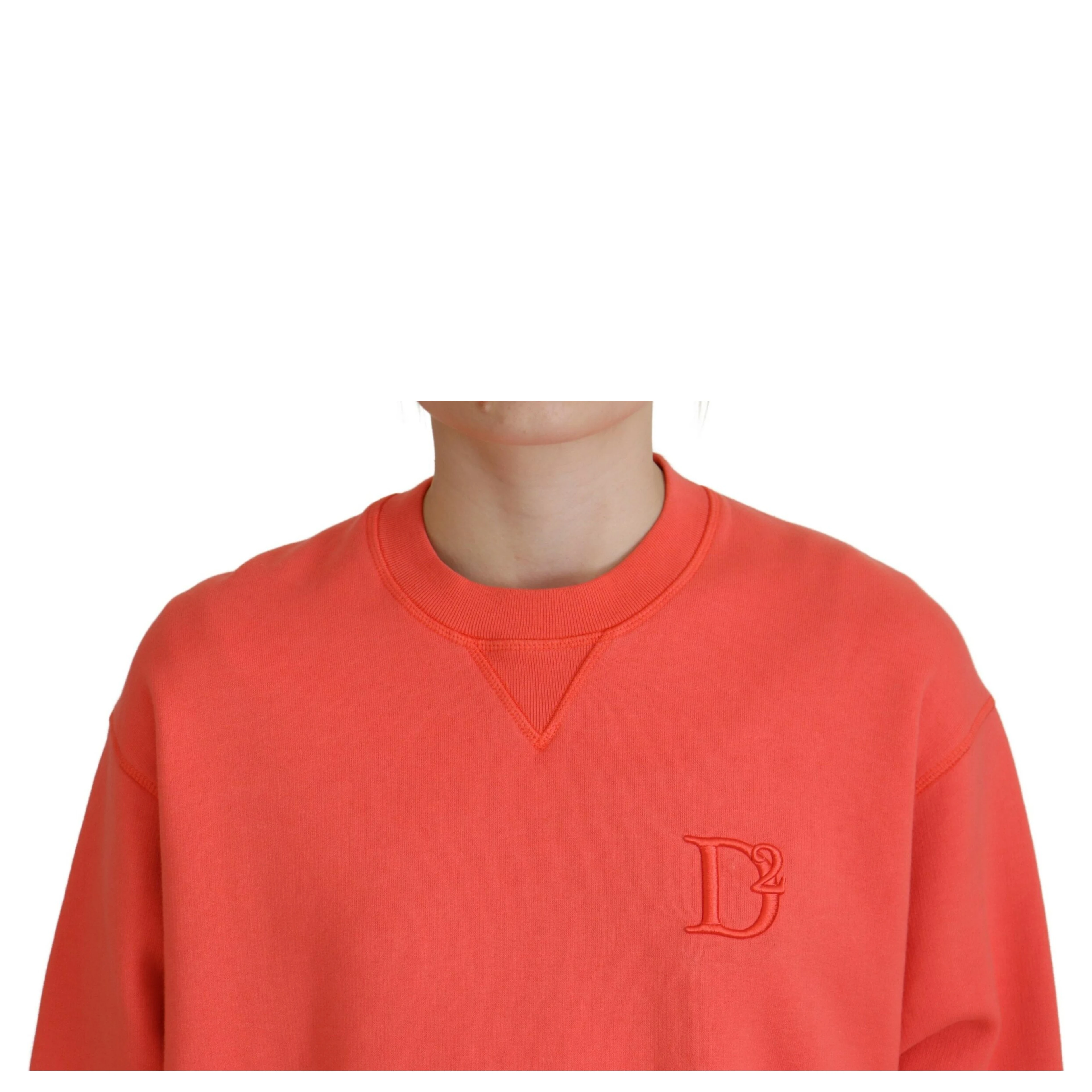 Pink Logo Embroidery Women Long Sleeve Sweater