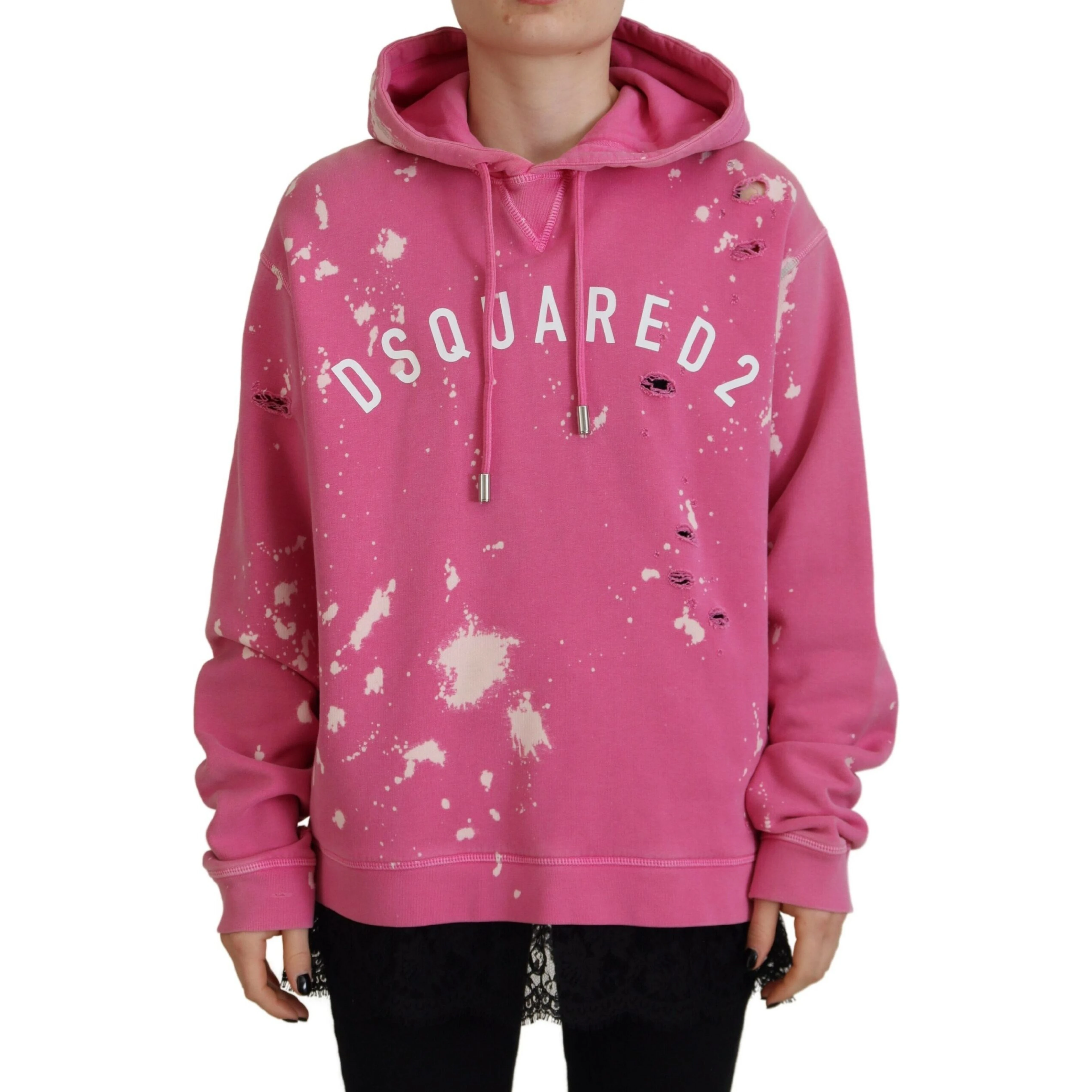 Pink Logo Print Cotton Hoodie Sweatshirt Sweater