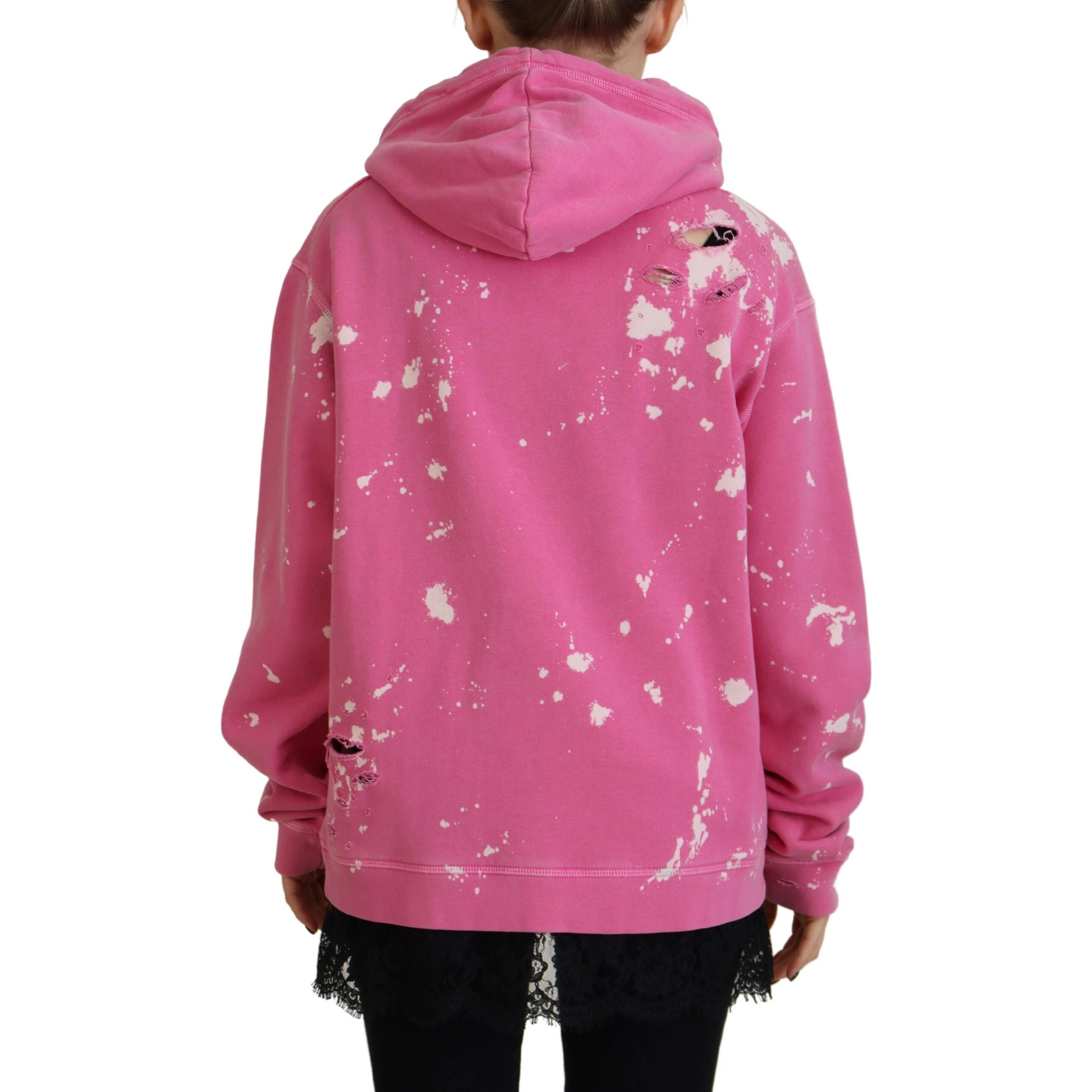 Pink Logo Print Cotton Hoodie Sweatshirt Sweater