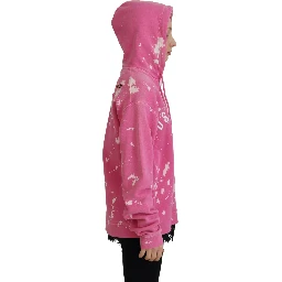 Pink Logo Print Cotton Hoodie Sweatshirt Sweater