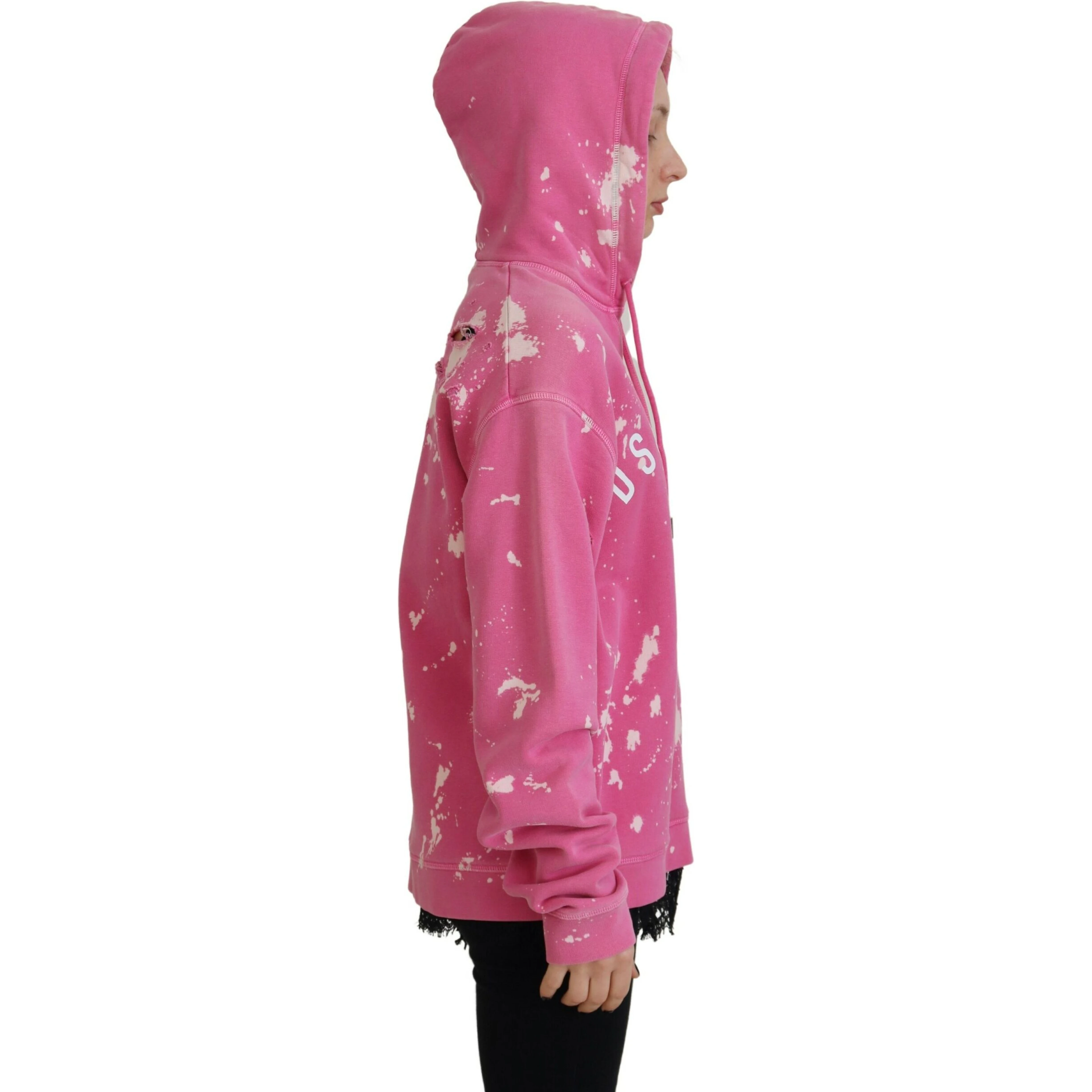 Pink Logo Print Cotton Hoodie Sweatshirt Sweater