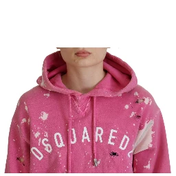 Pink Logo Print Cotton Hoodie Sweatshirt Sweater