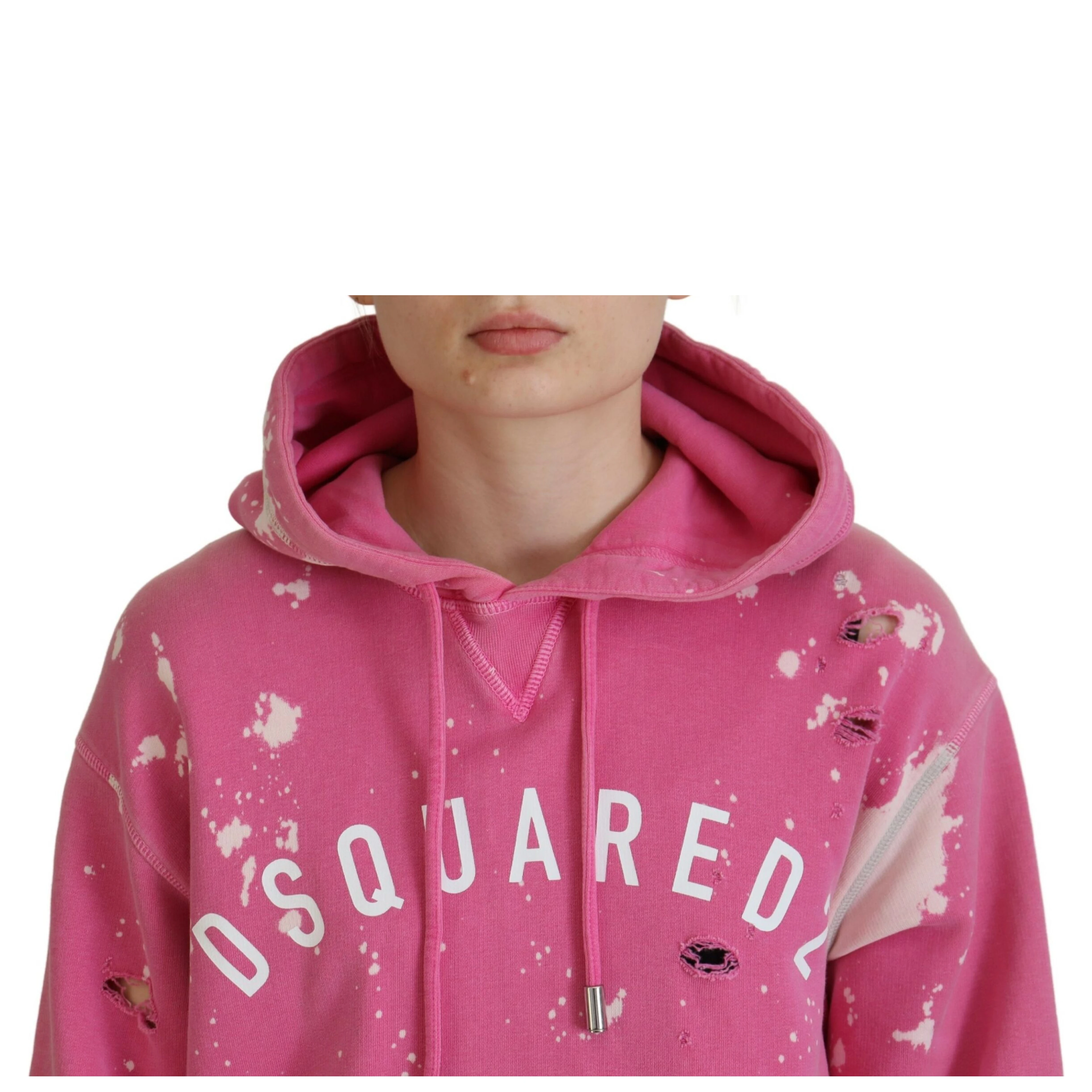 Pink Logo Print Cotton Hoodie Sweatshirt Sweater