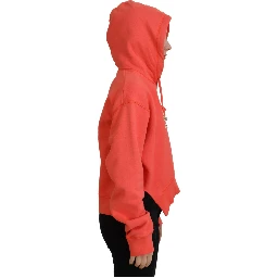 Pink Logo Print Cotton Hoodie Sweatshirt Sweater