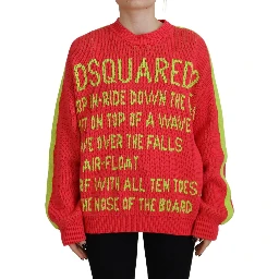 Multicolor Cotton Knitted Crewneck Pullover Sweater