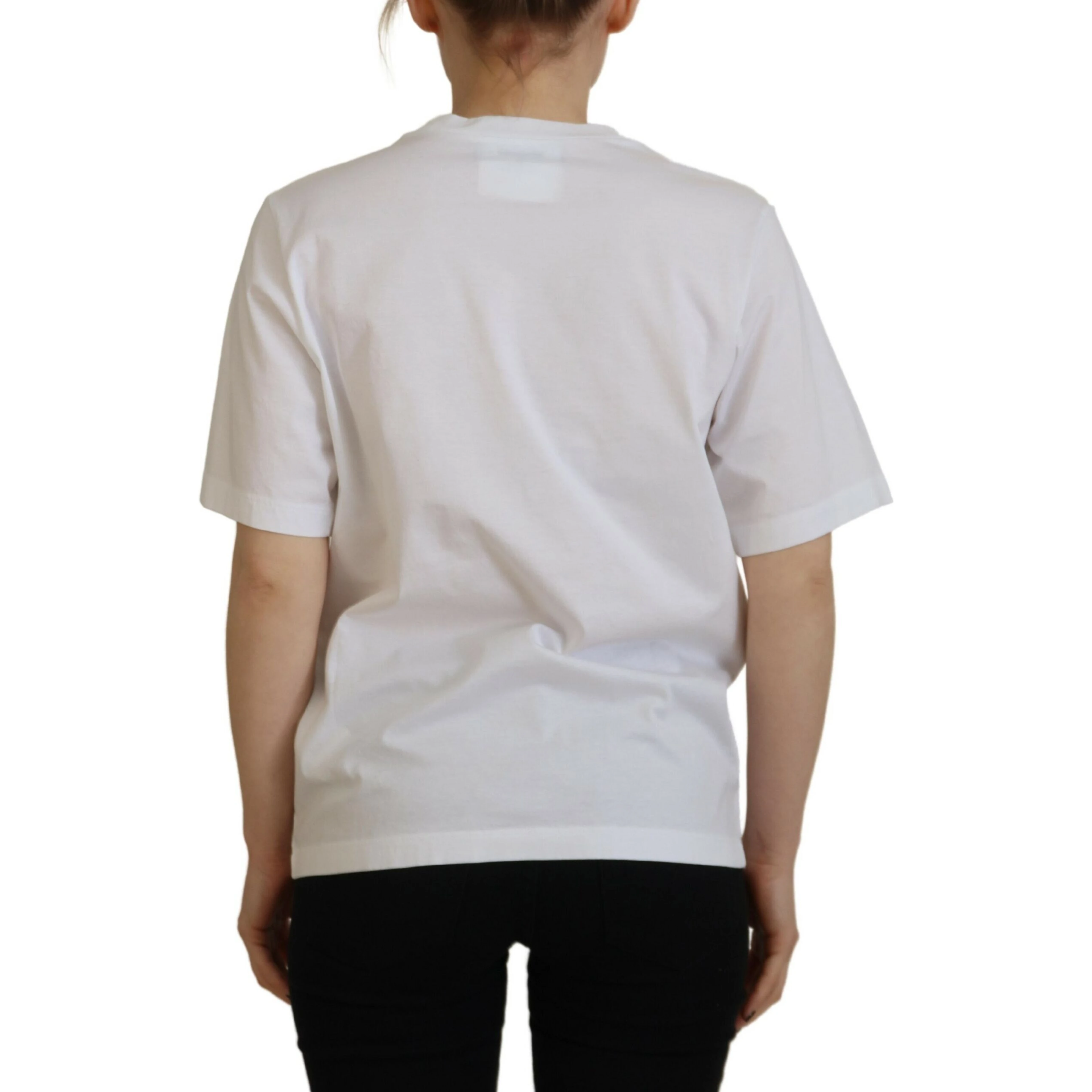 White Cotton Shiny Icon East Tee Crewneck T-shirt