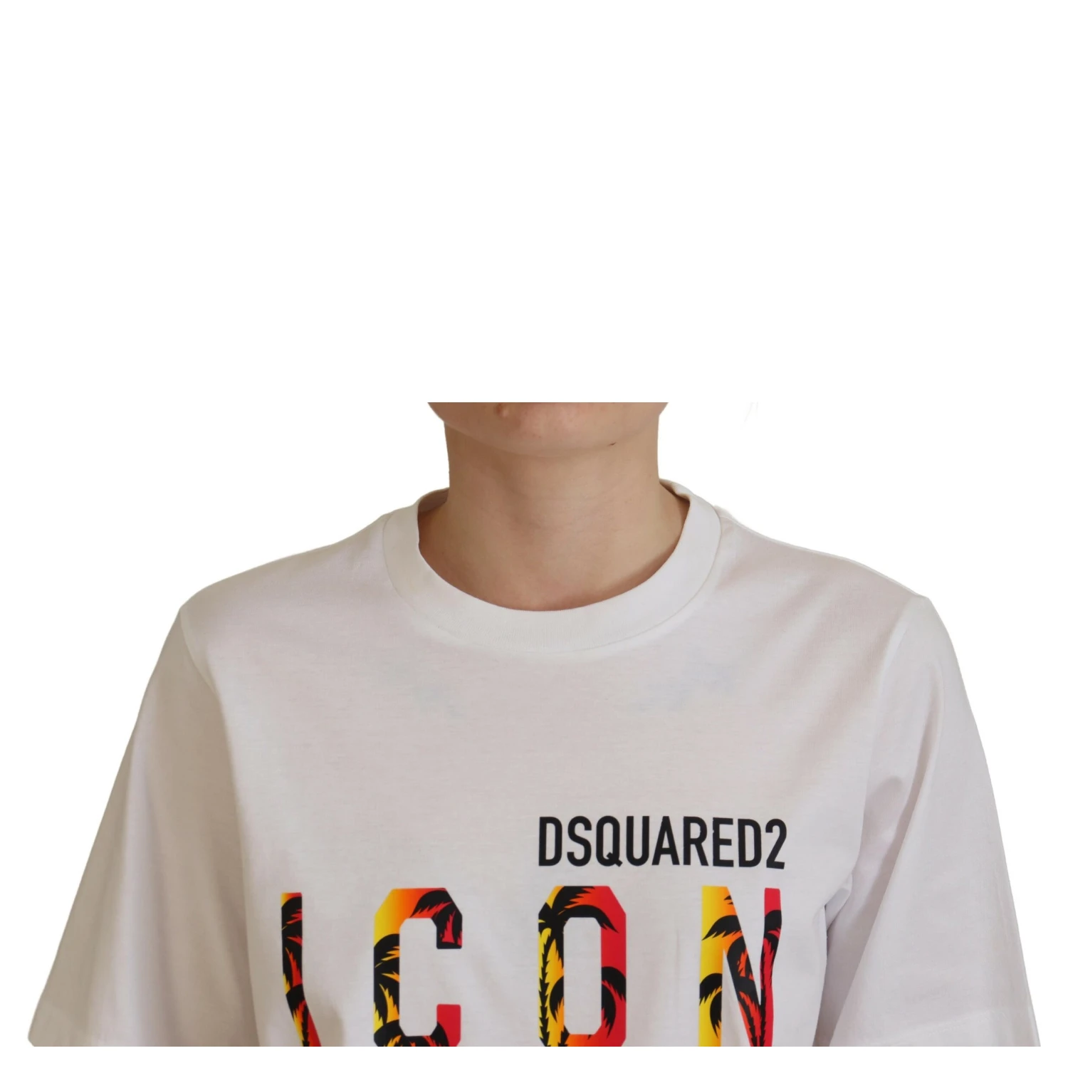 White Cotton Shiny Icon East Tee Crewneck T-shirt