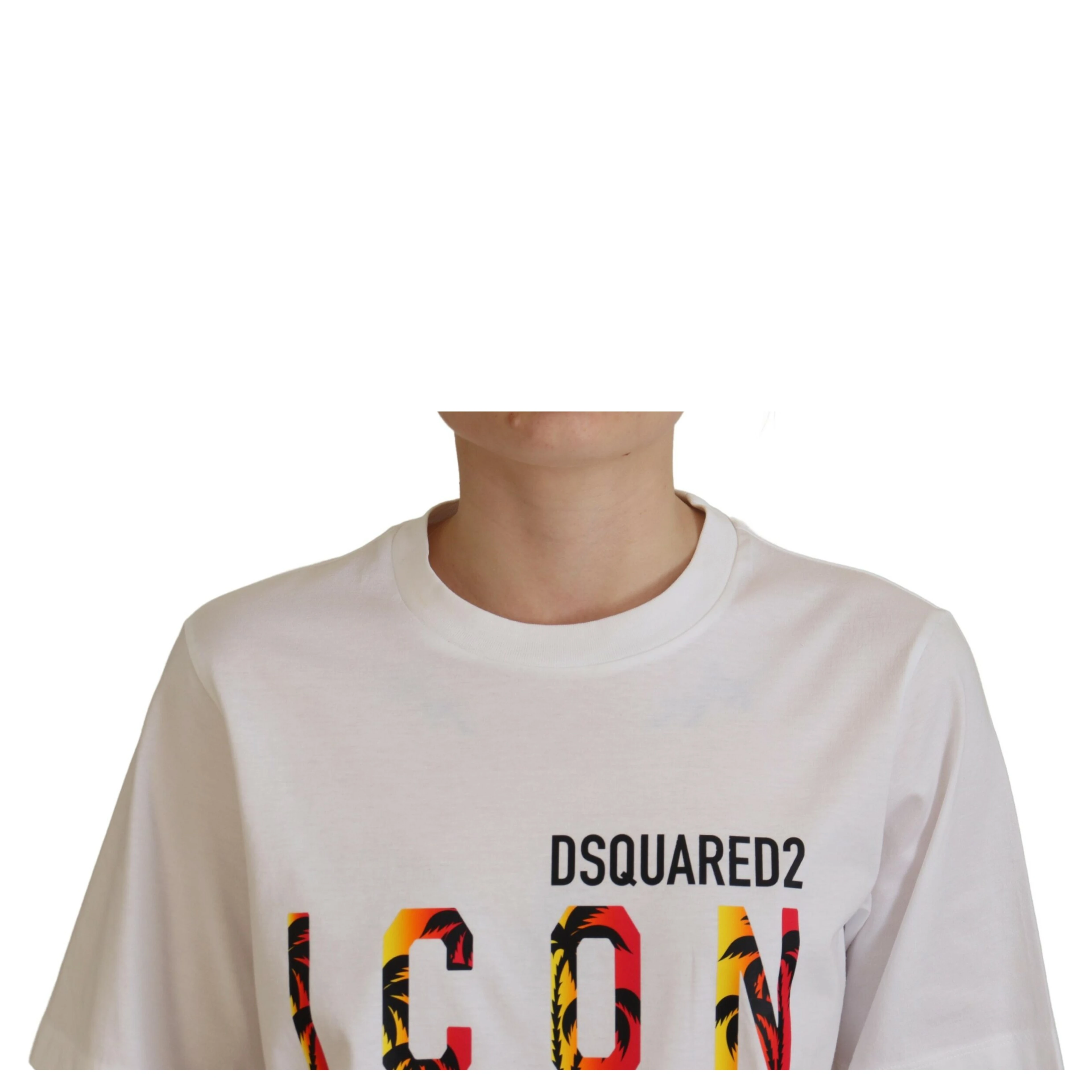 White Cotton Shiny Icon East Tee Crewneck T-shirt