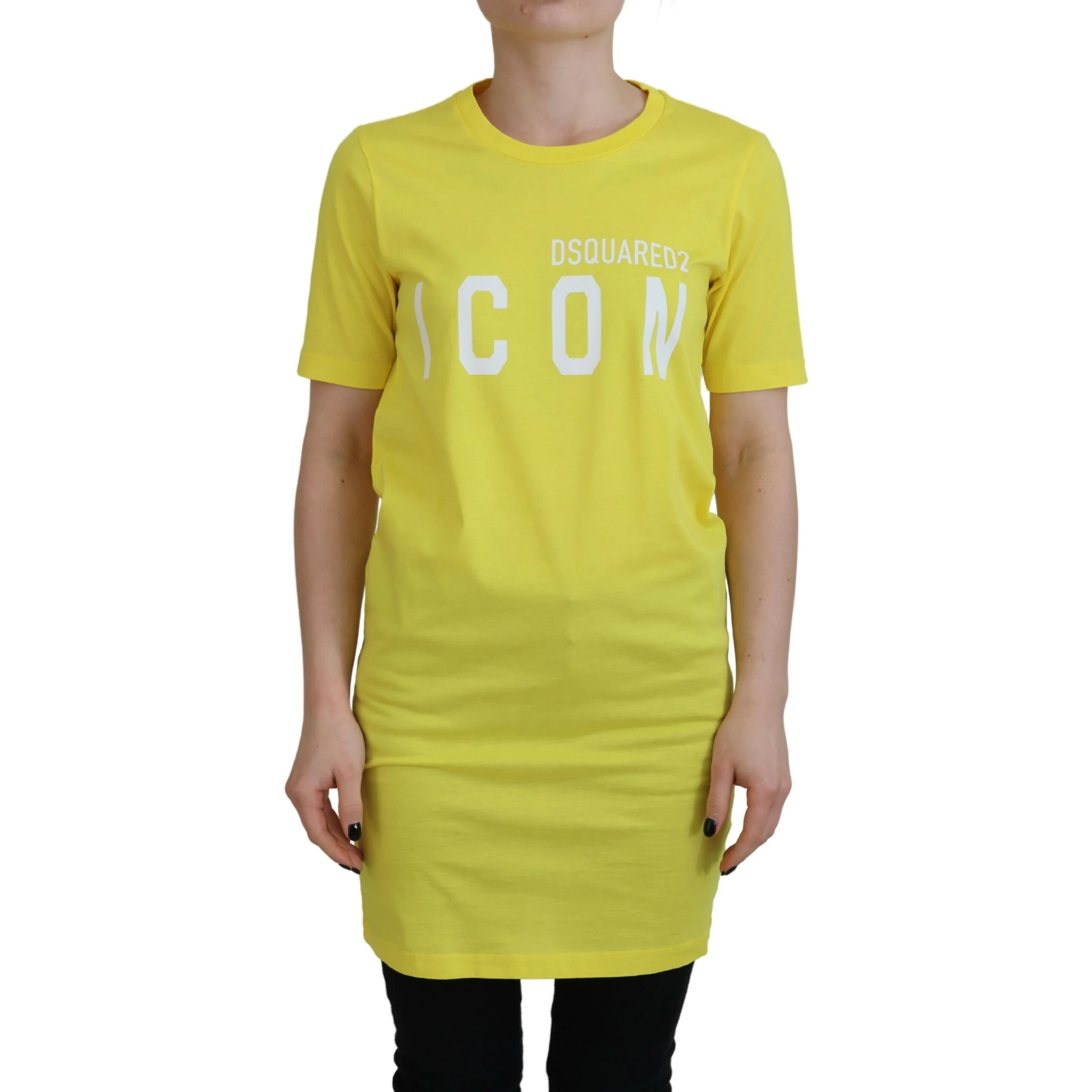 Yellow CottonShiny Icon Renny Dress Crewneck T-shirt