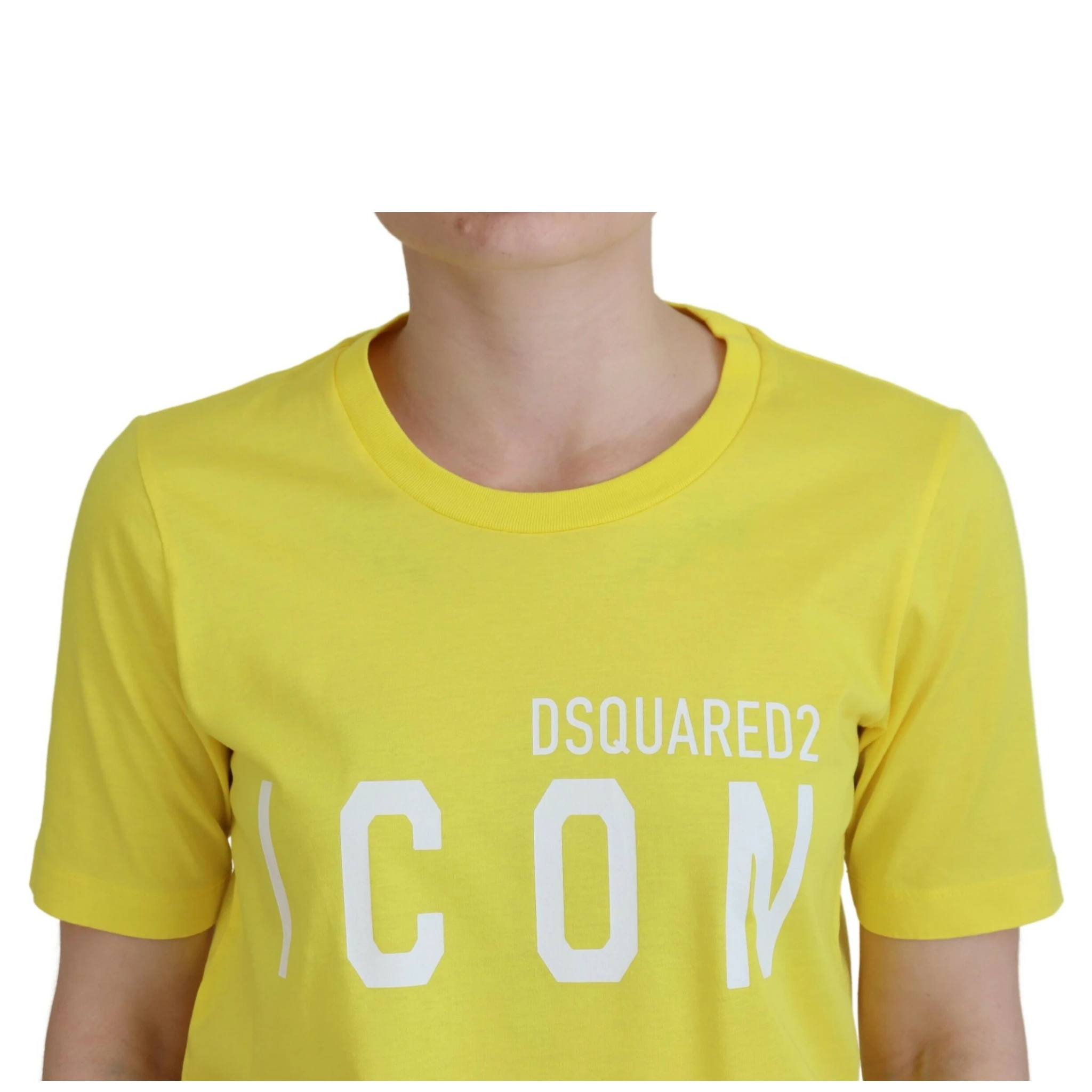 Yellow CottonShiny Icon Renny Dress Crewneck T-shirt