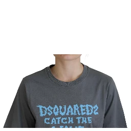Gray Logo Cotton Crewneck Short Sleeve Tee T-shirt
