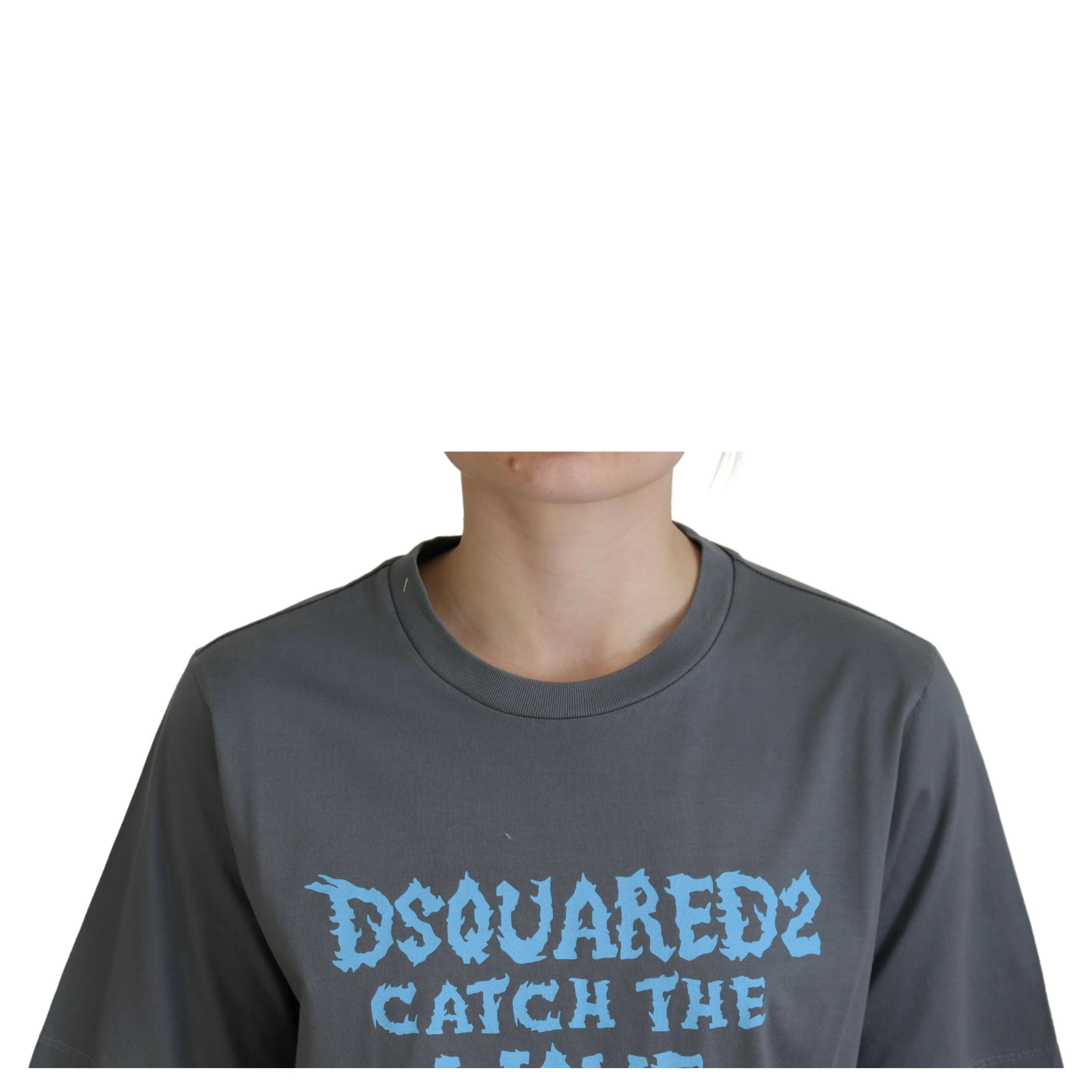 Gray Logo Cotton Crewneck Short Sleeve Tee T-shirt