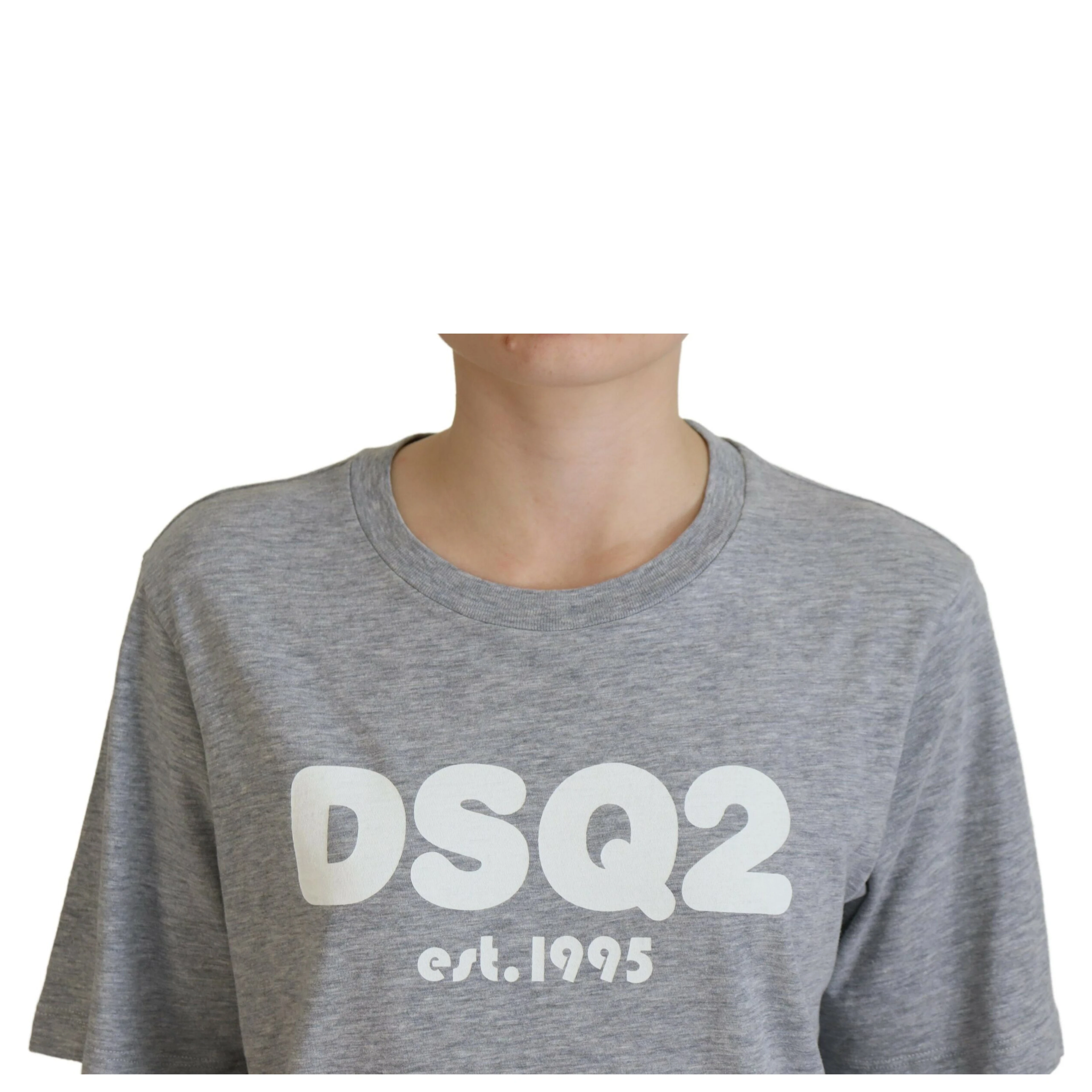 Gray Logo Cotton Crewneck Short Sleeve Tee T-shirt