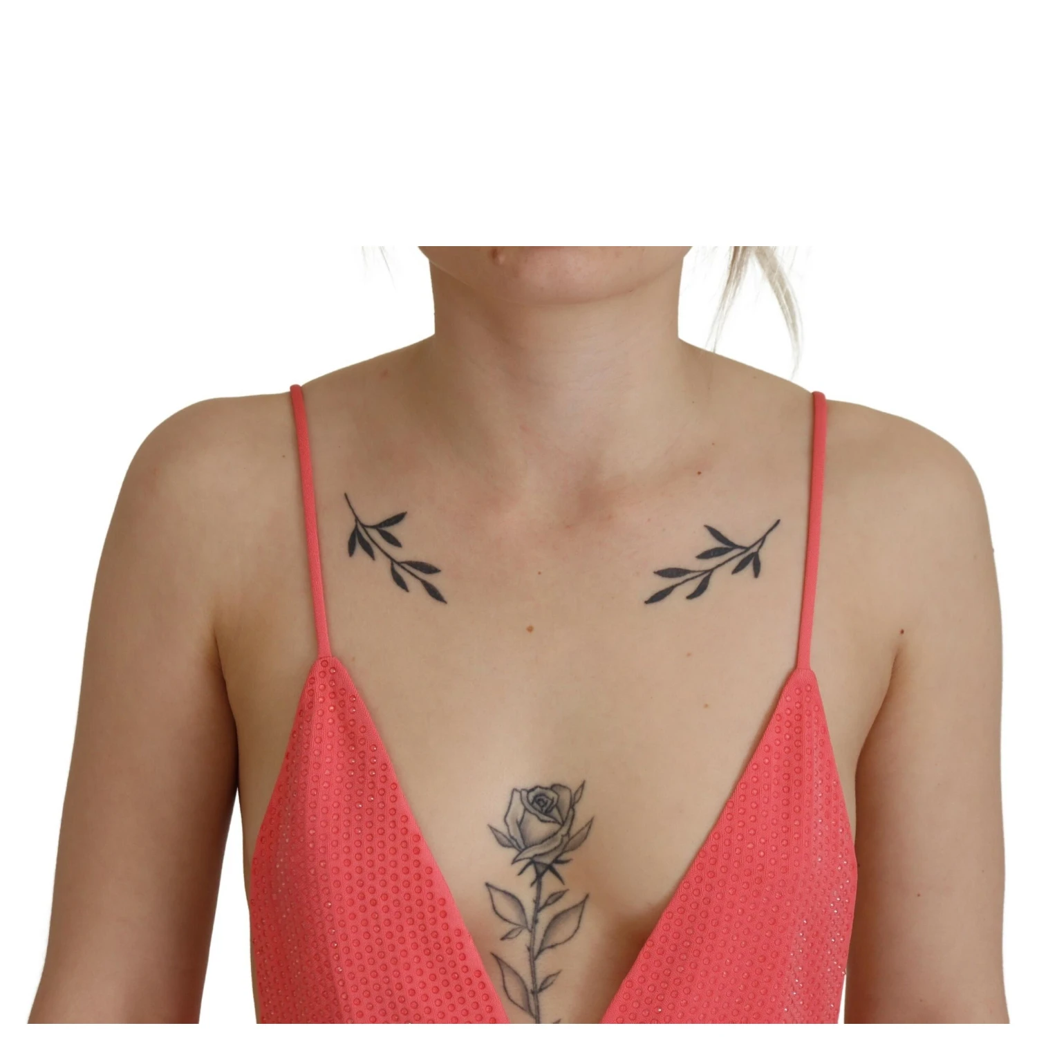 Pink Sleeveless Spaghetti Strap Cami V-neck Top