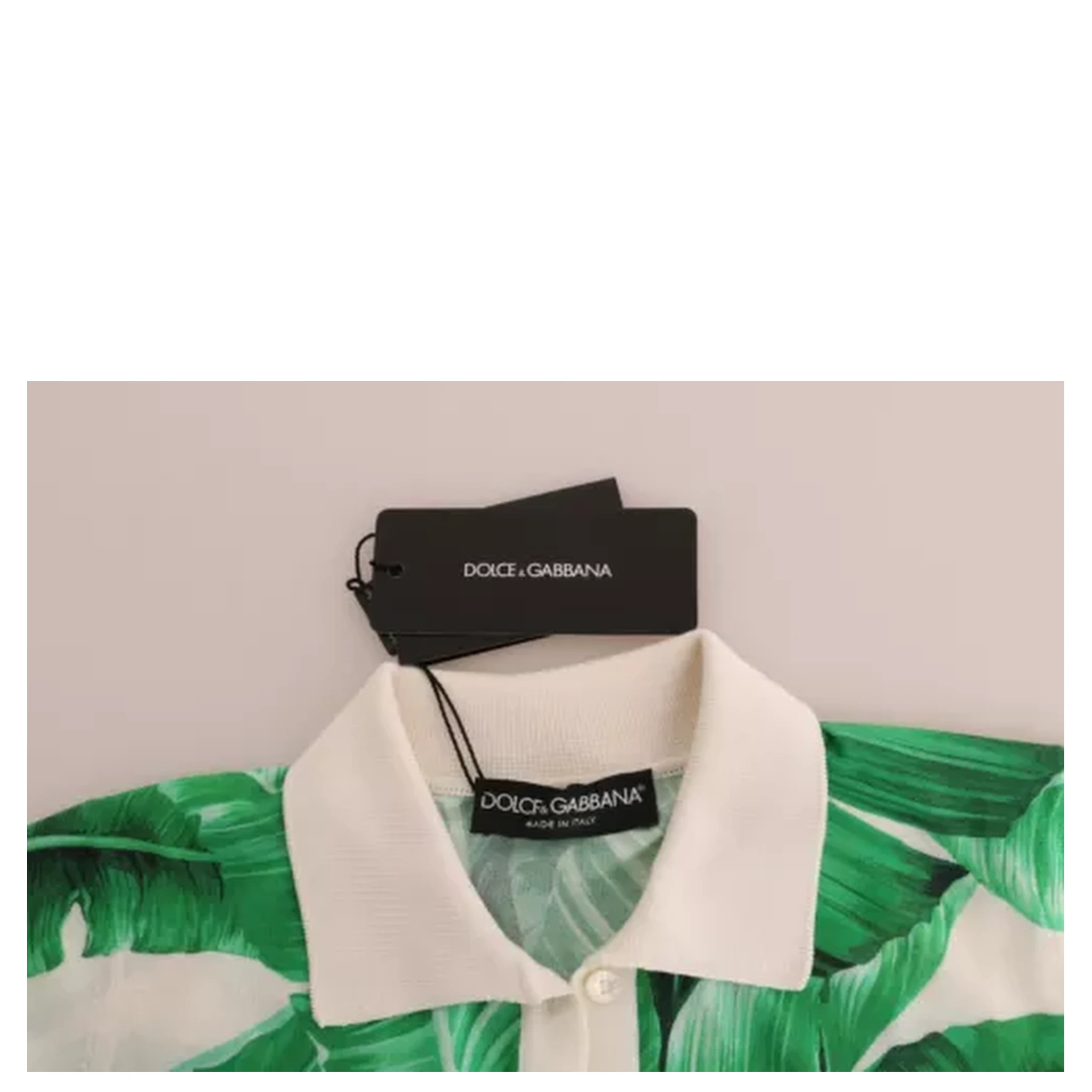 Green Banana Print Silk Polo T-shirt