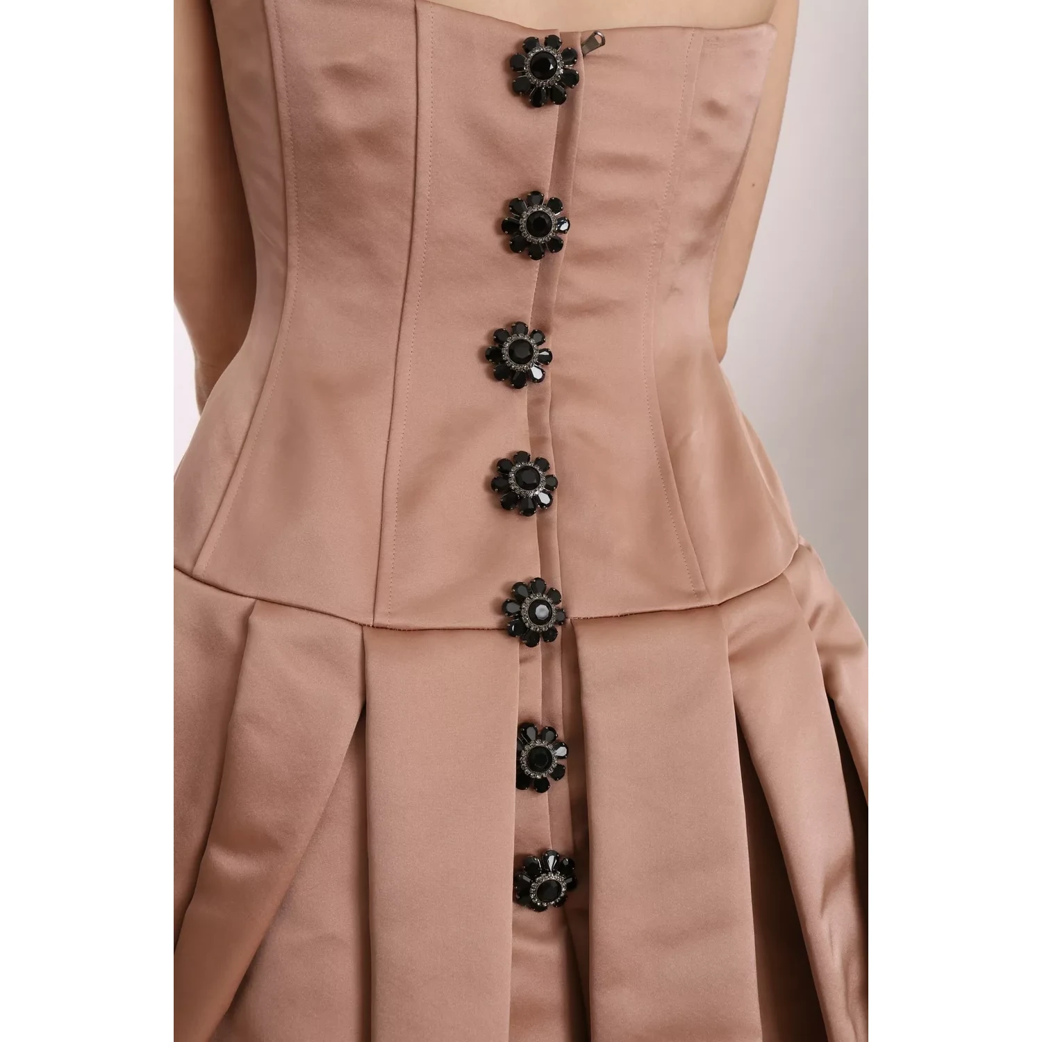 Crystal Pink Silk Chandelier Ball Gown Dress