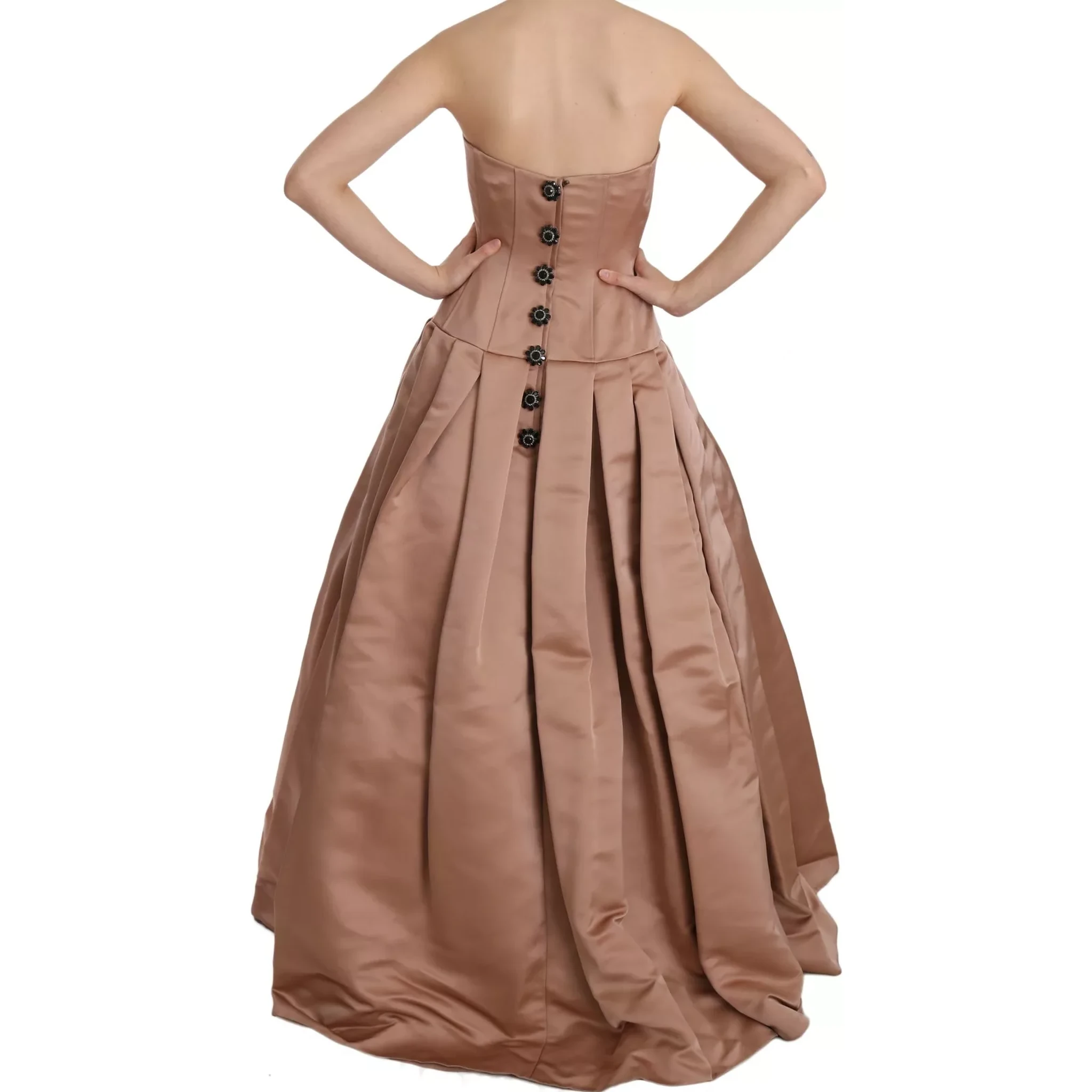 Crystal Pink Silk Chandelier Ball Gown Dress