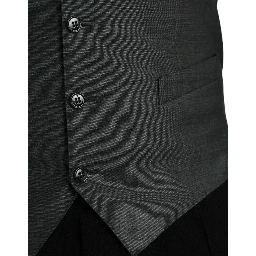 Gray Wool Formal Dress Waistcoat Vest