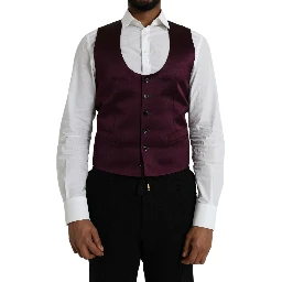 Maroon Satin Silk Waistcoat Dress Formal Vest
