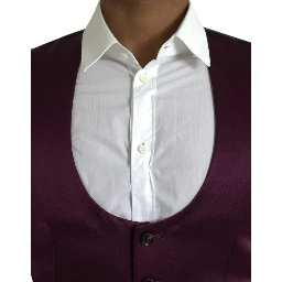 Maroon Satin Silk Waistcoat Dress Formal Vest