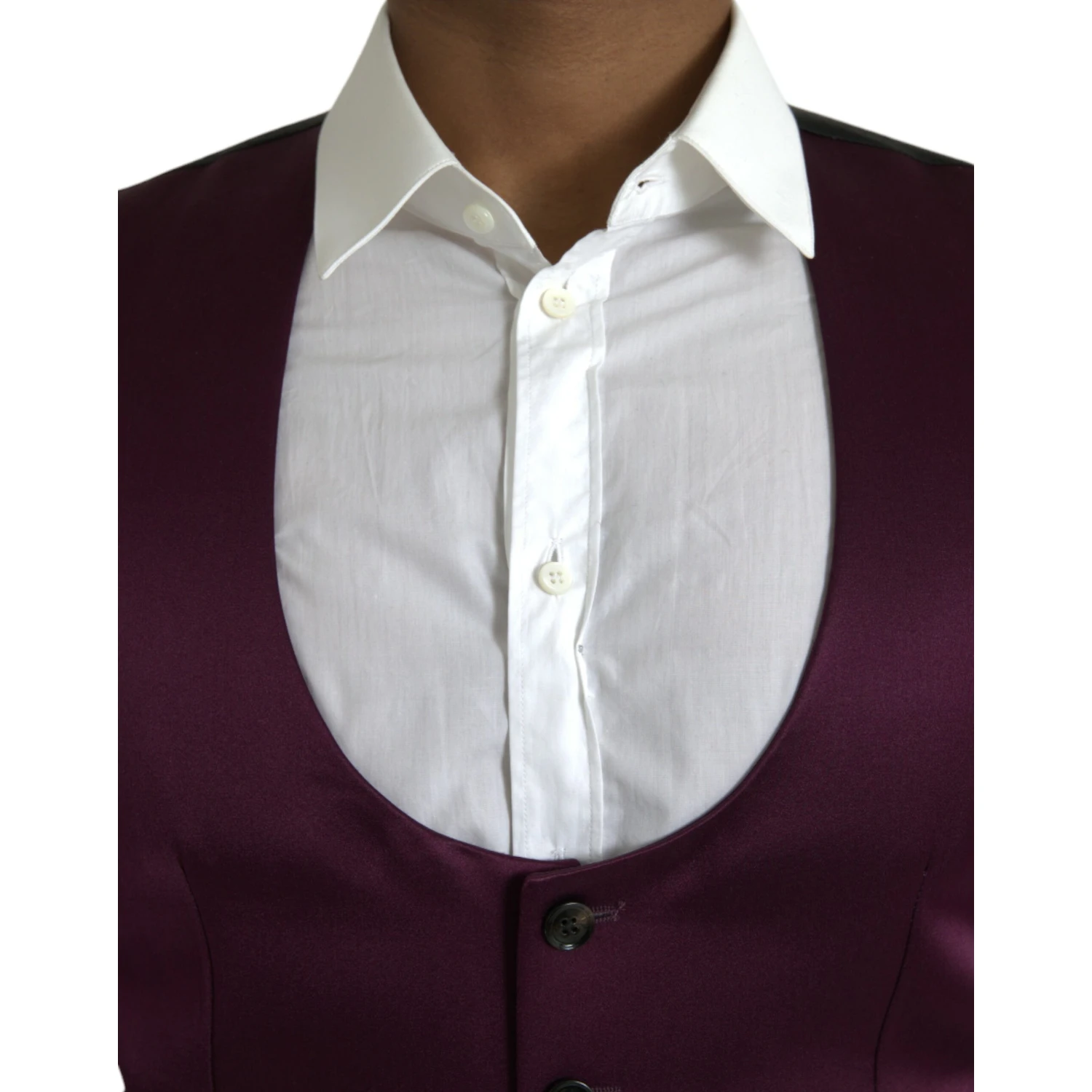 Maroon Satin Silk Waistcoat Dress Formal Vest