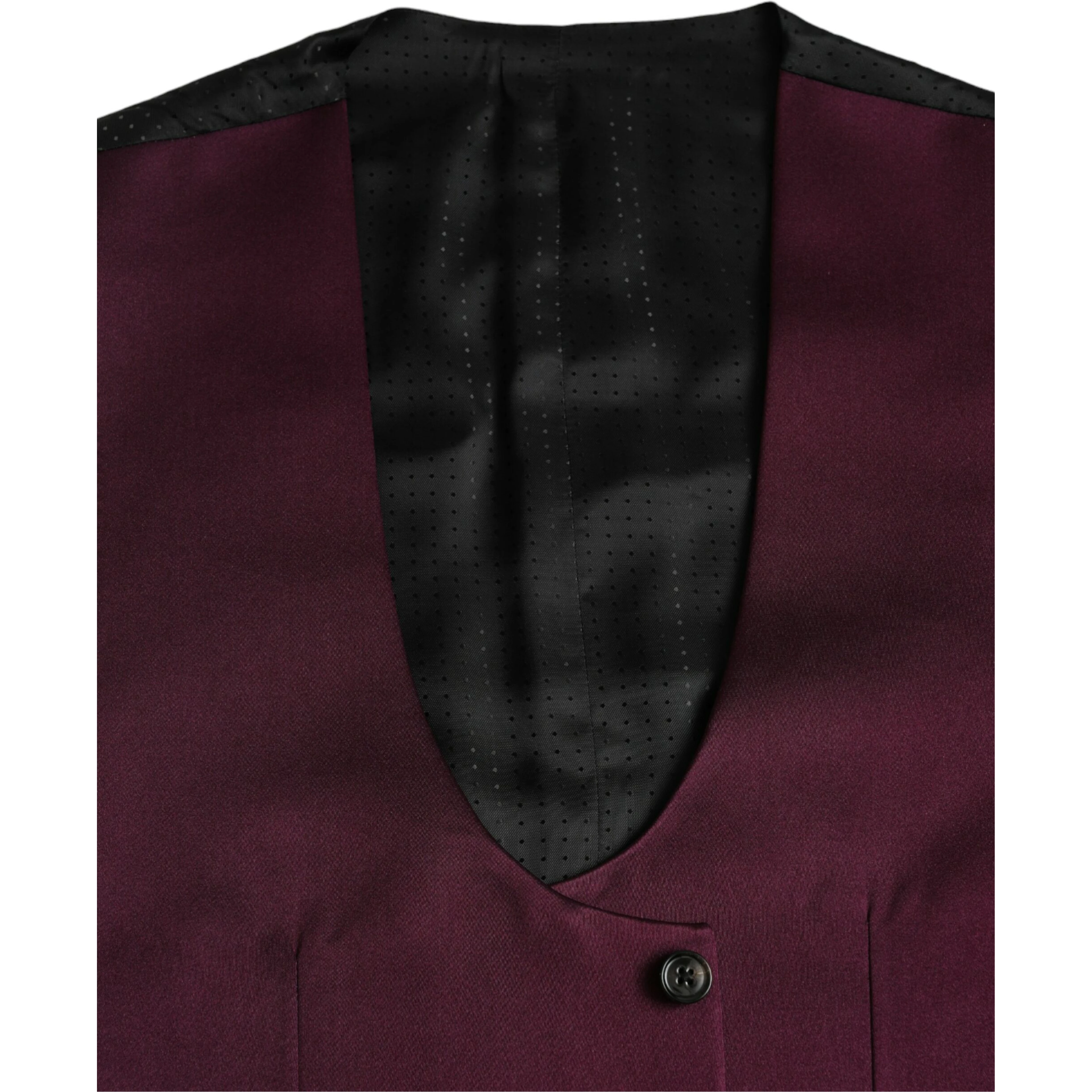 Maroon Satin Silk Waistcoat Dress Formal Vest
