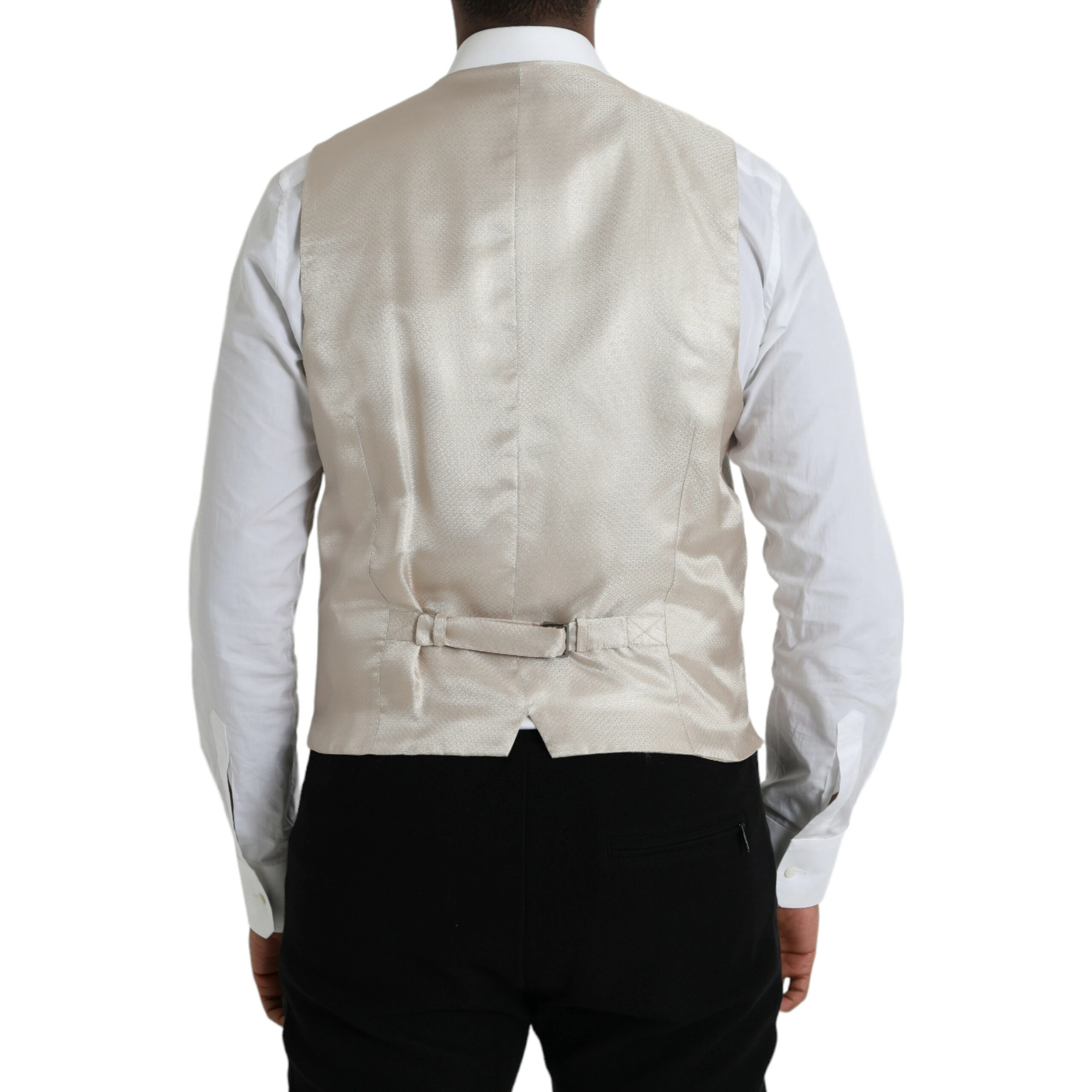 Off White Cotton Waistcoat Dress Formal Vest