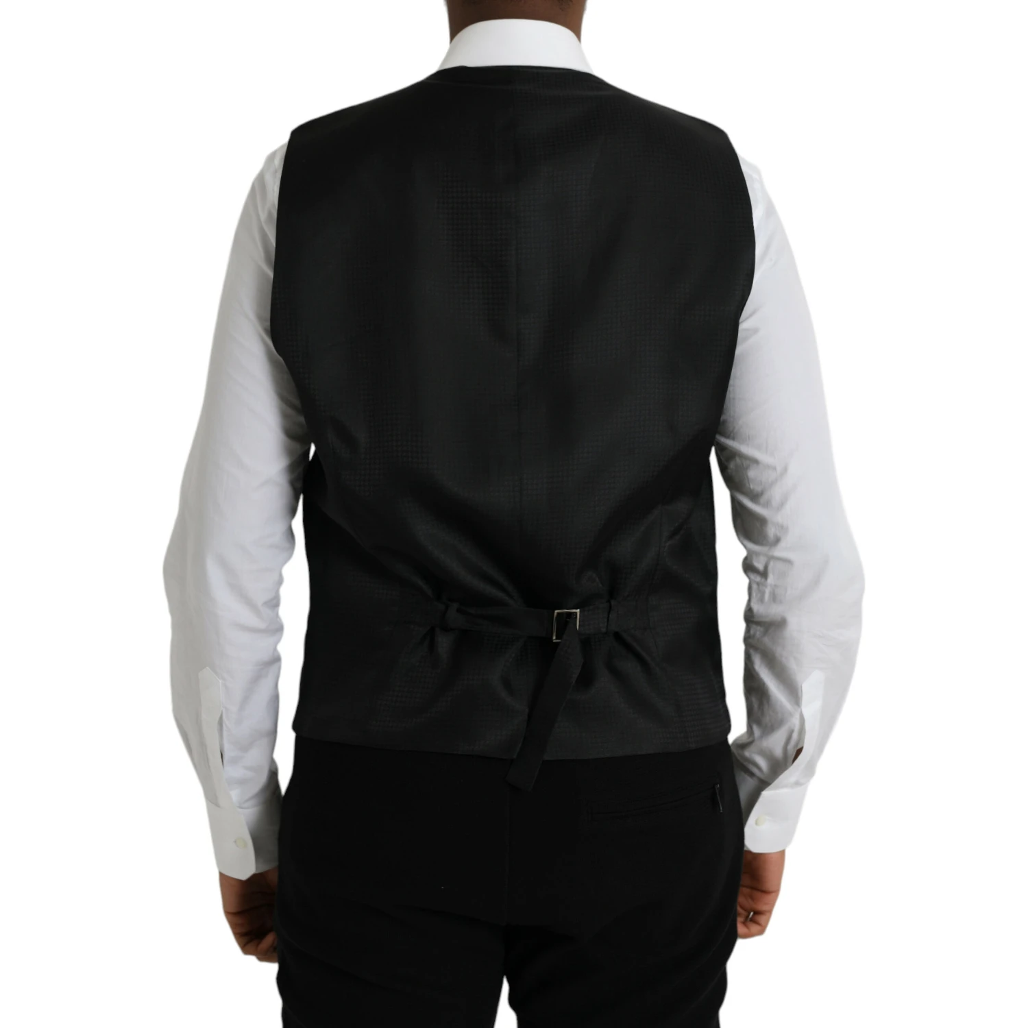Black Wool Waistcoat Dress Formal Vest