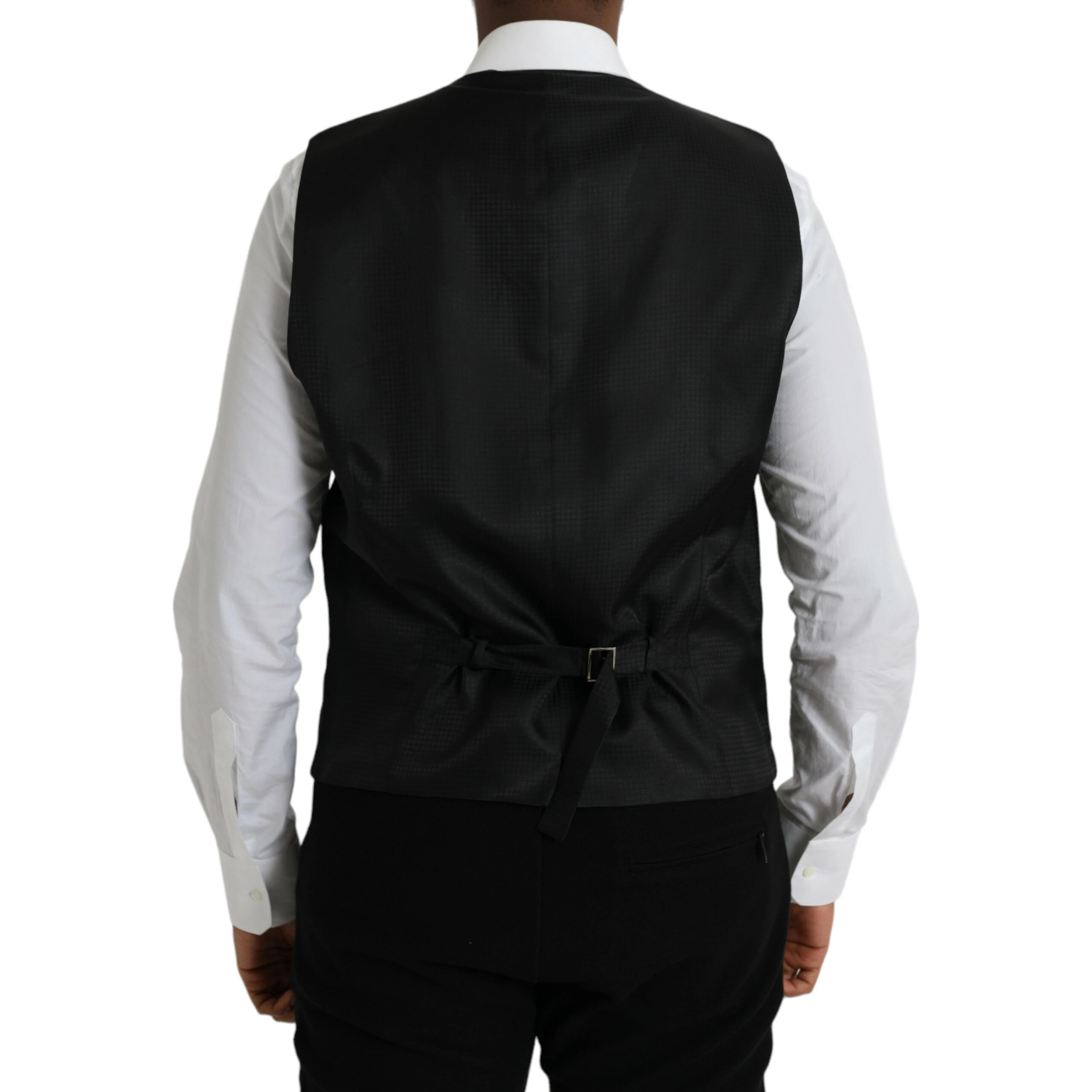 Black Wool Waistcoat Dress Formal Vest