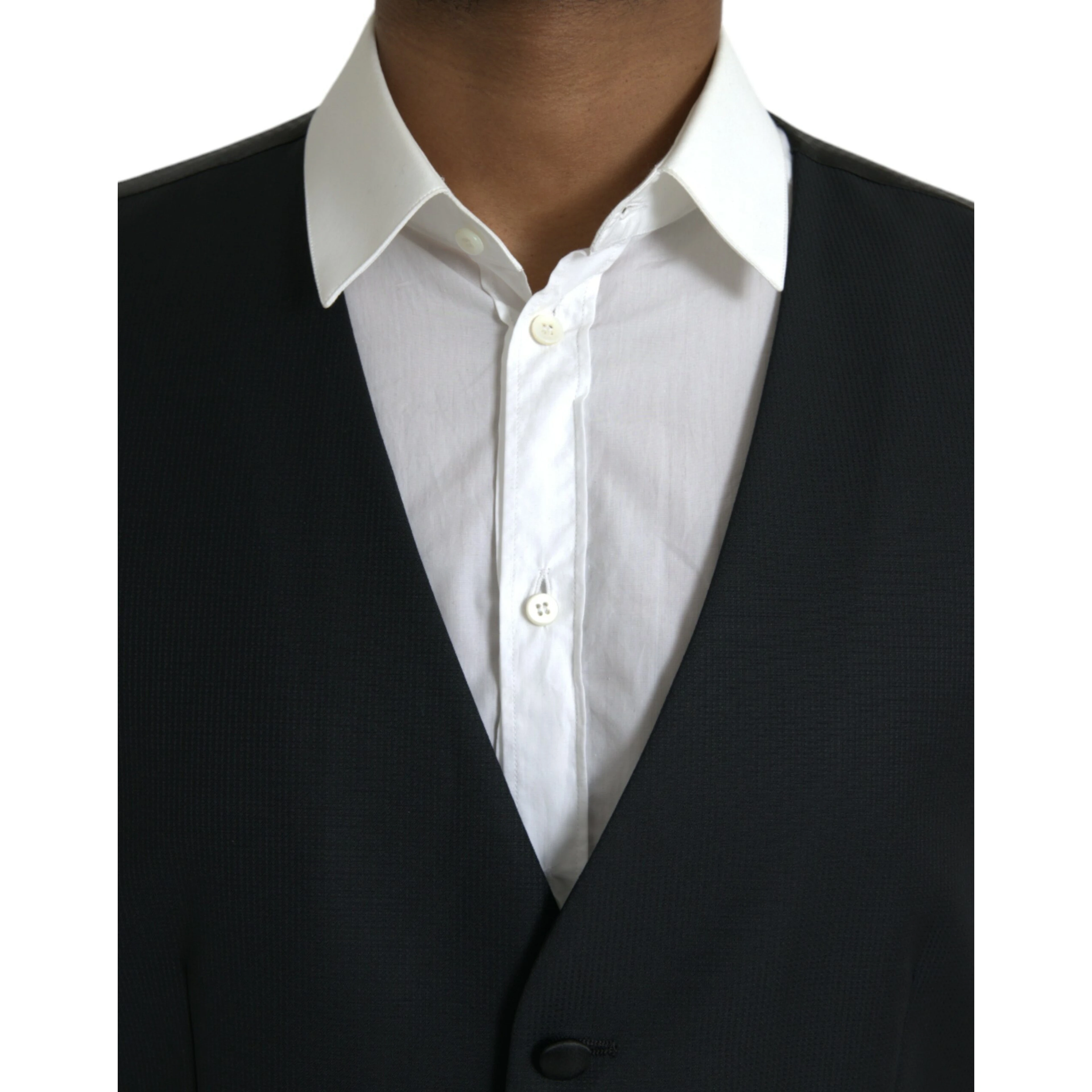 Black Wool Waistcoat Dress Formal Vest