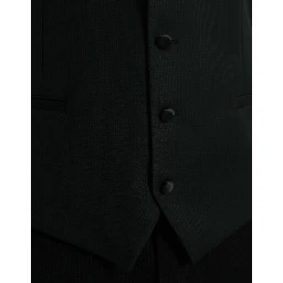 Black Wool Waistcoat Dress Formal Vest