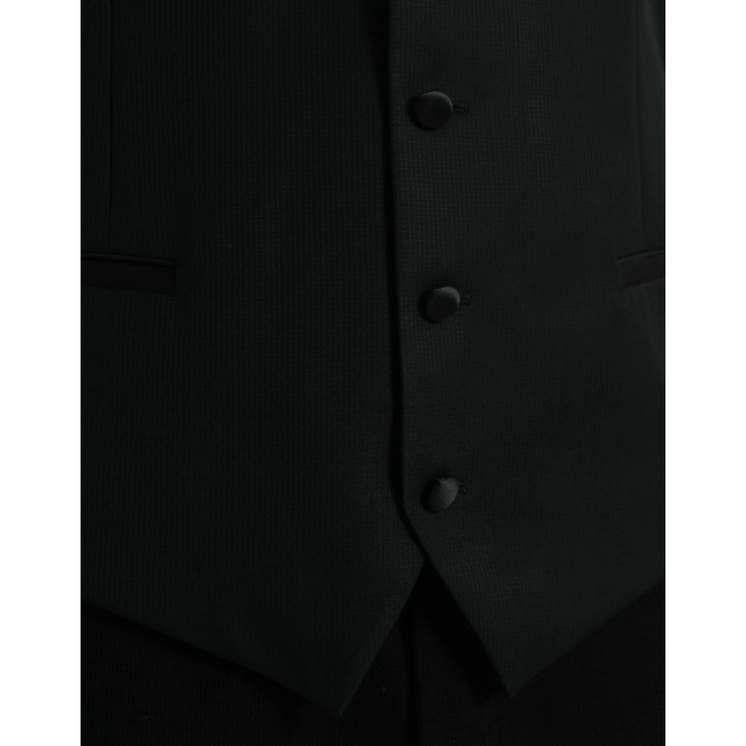 Black Wool Waistcoat Dress Formal Vest
