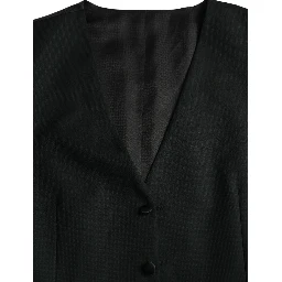 Black Wool Waistcoat Dress Formal Vest