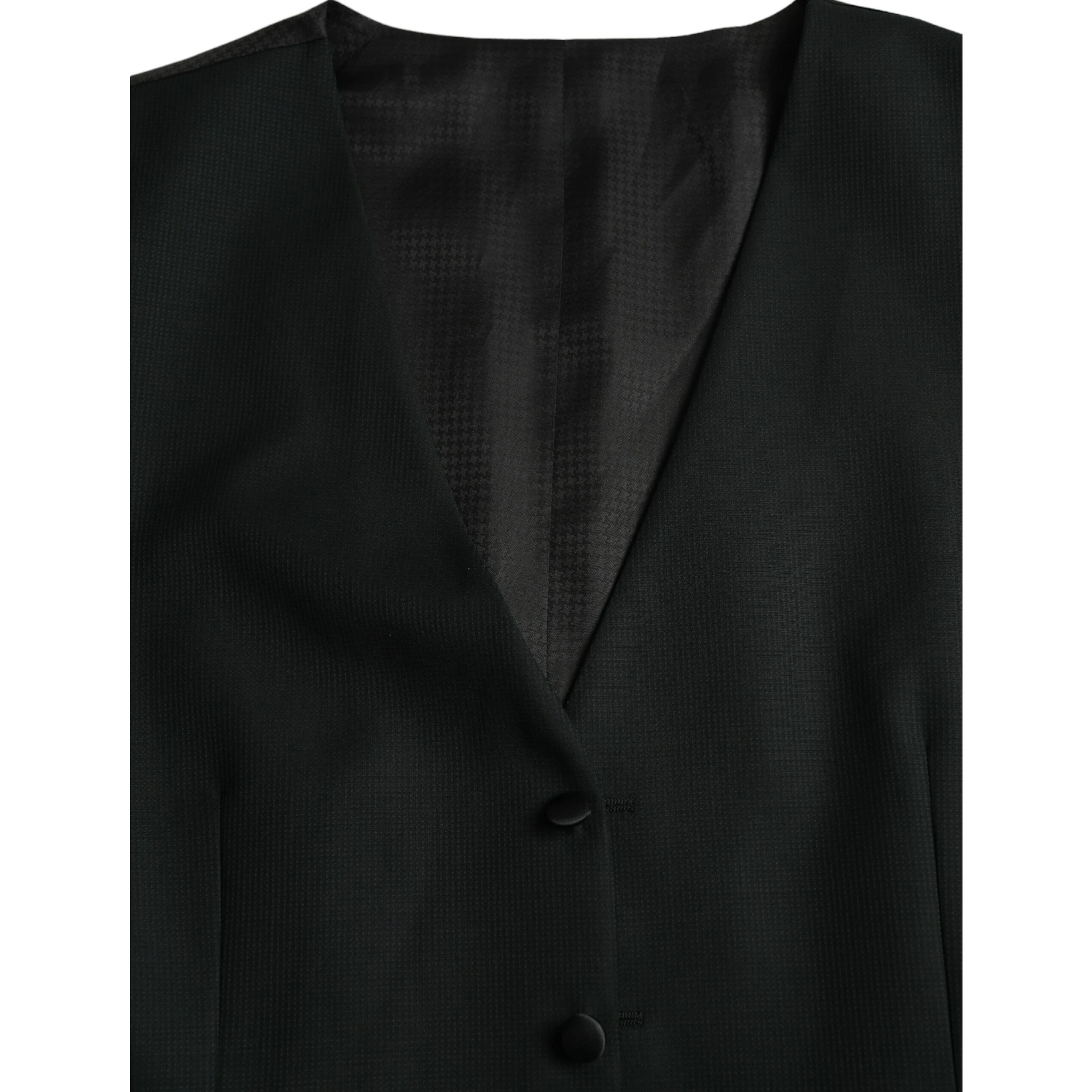 Black Wool Waistcoat Dress Formal Vest