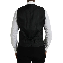 Black Wool Waistcoat Dress Formal Vest