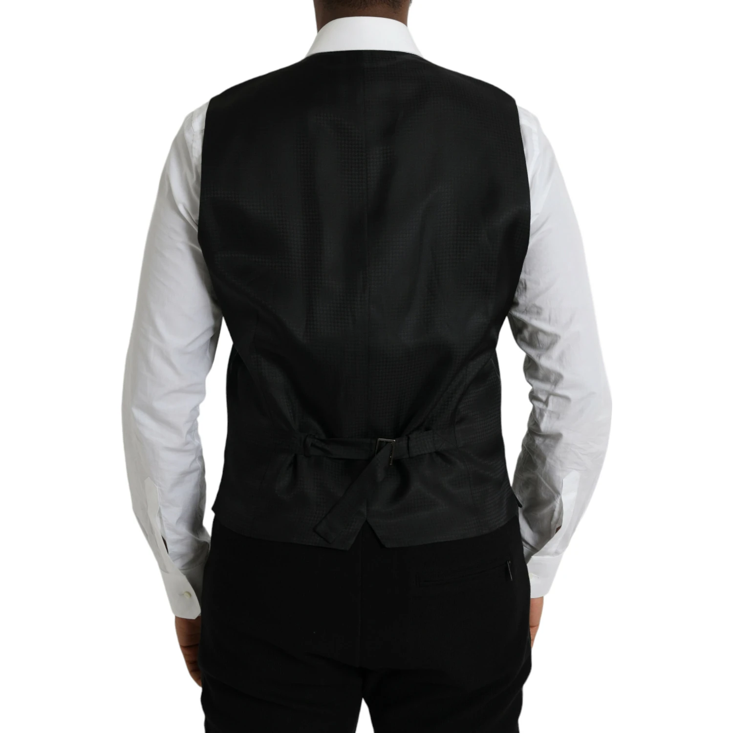 Black Wool Waistcoat Dress Formal Vest