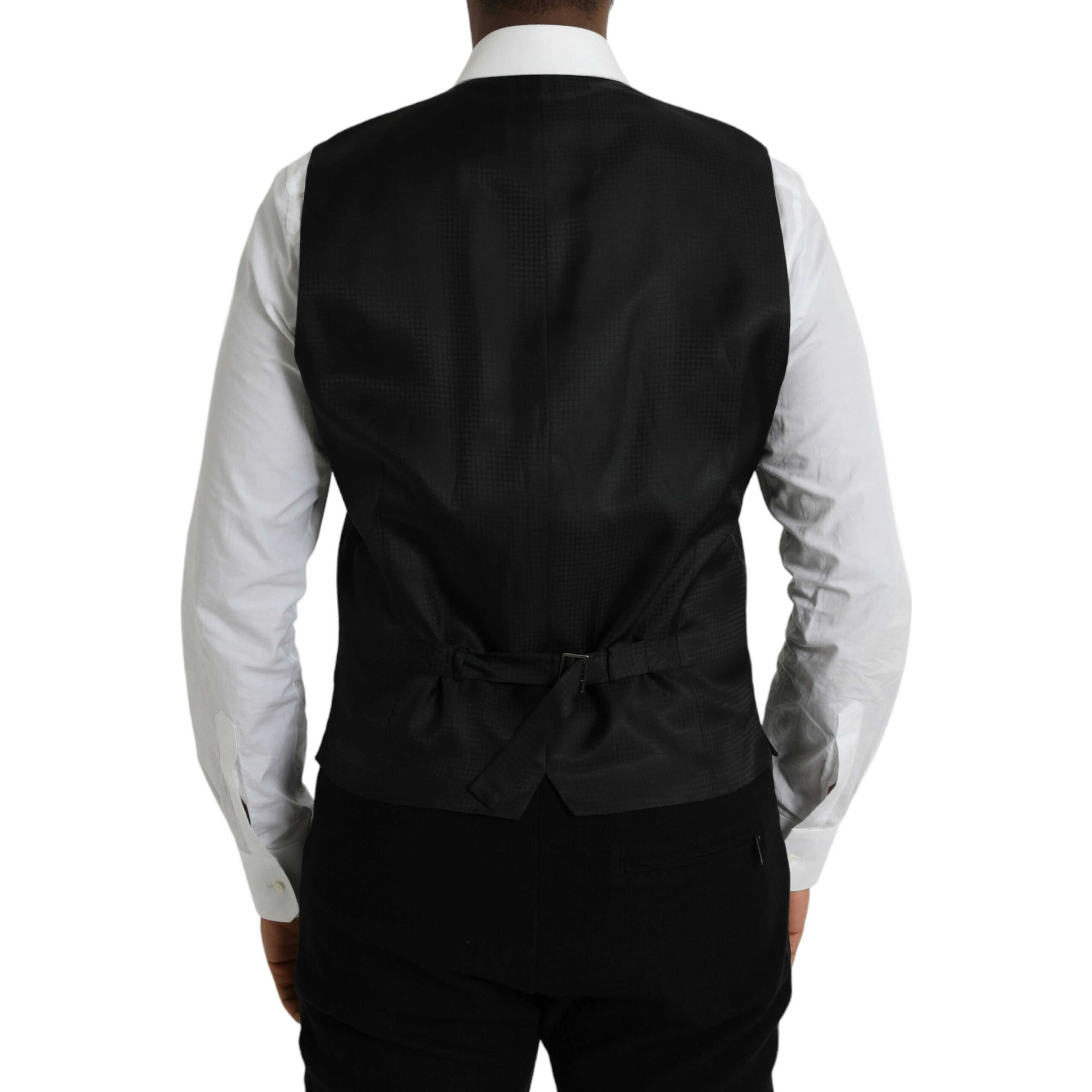Black Wool Waistcoat Dress Formal Vest