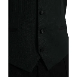 Black Wool Waistcoat Dress Formal Vest