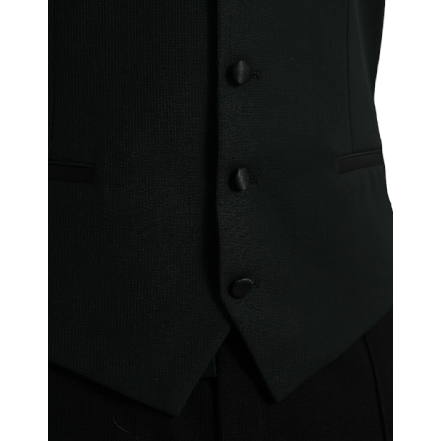 Black Wool Waistcoat Dress Formal Vest