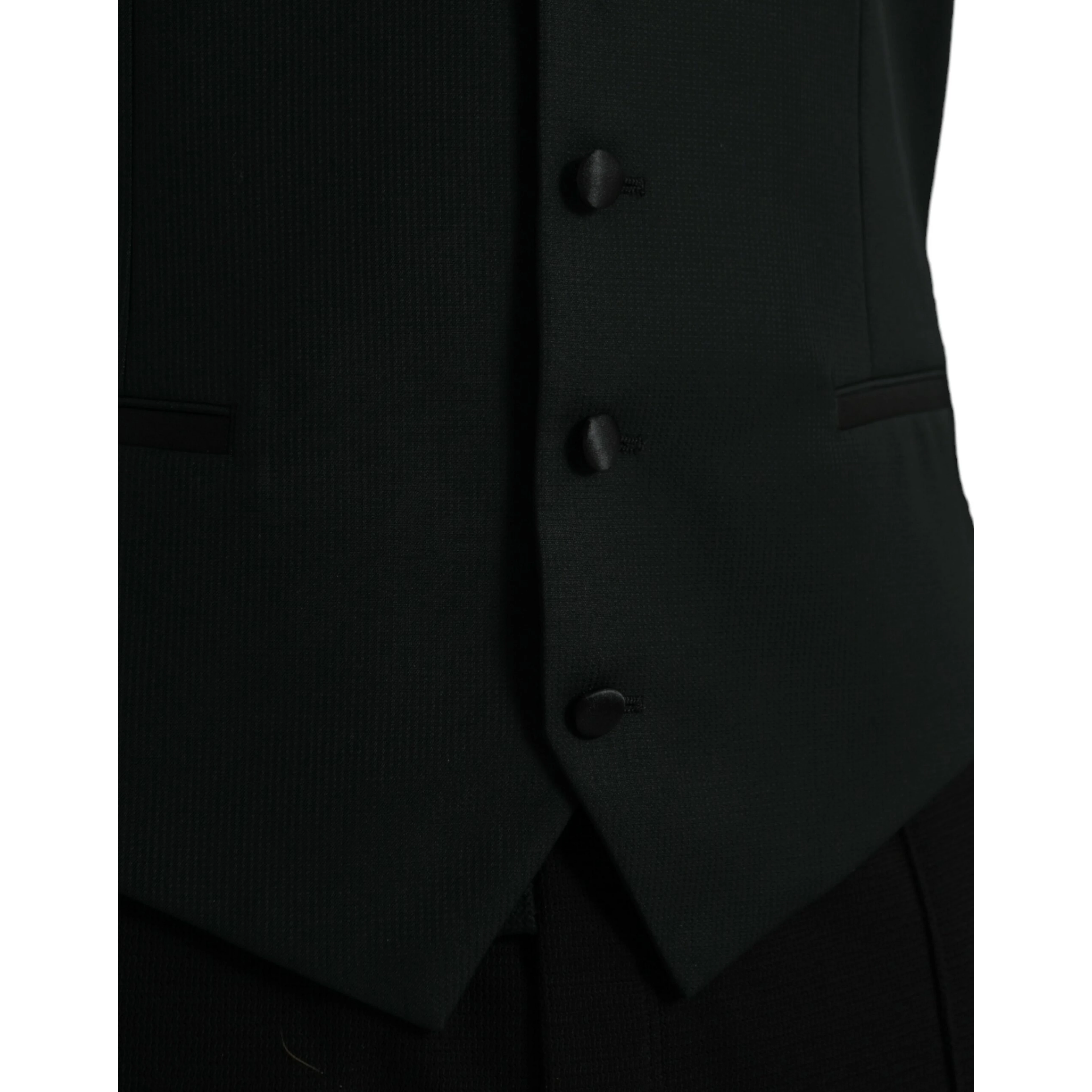 Black Wool Waistcoat Dress Formal Vest
